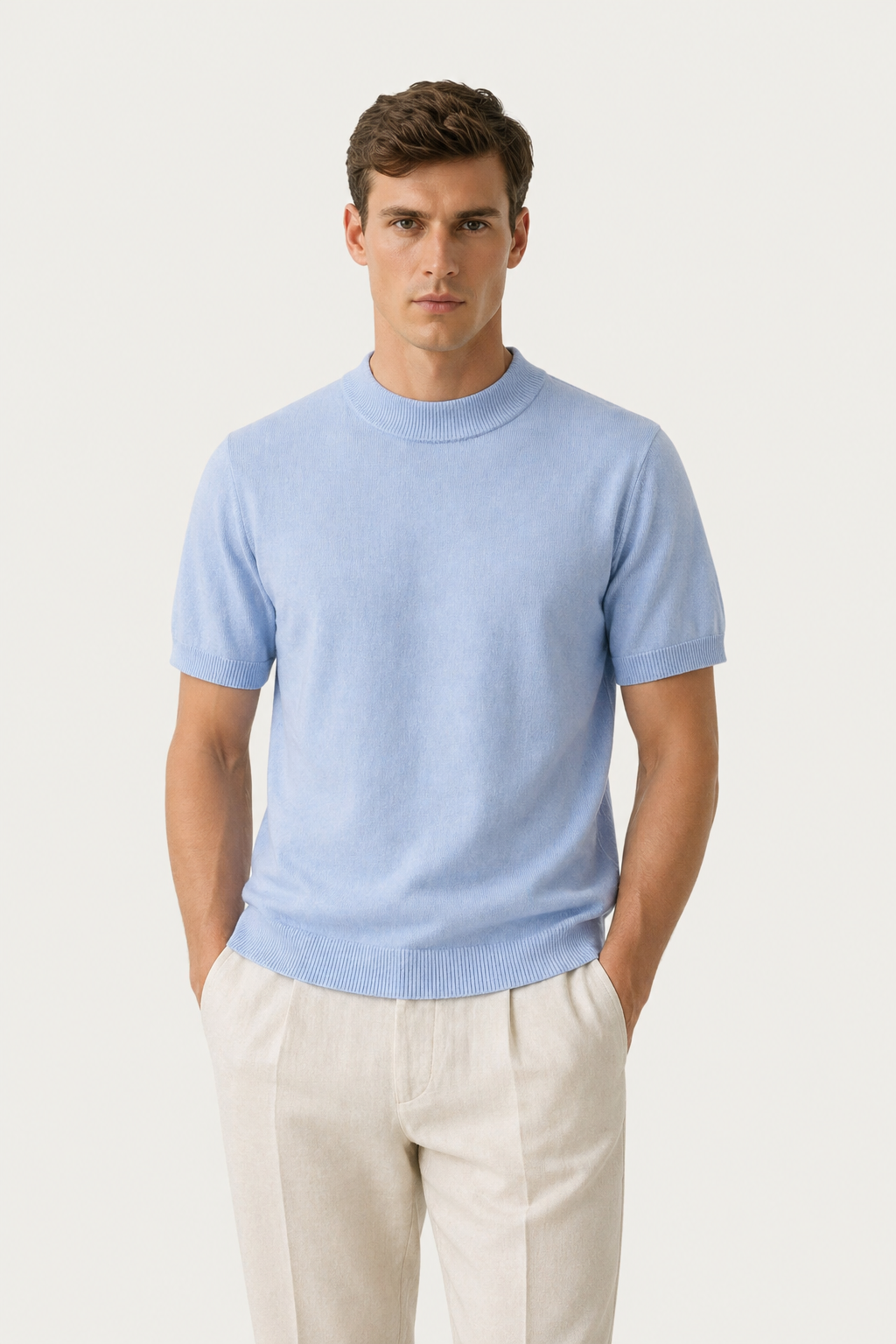 Azure Knit Tee Light Blue