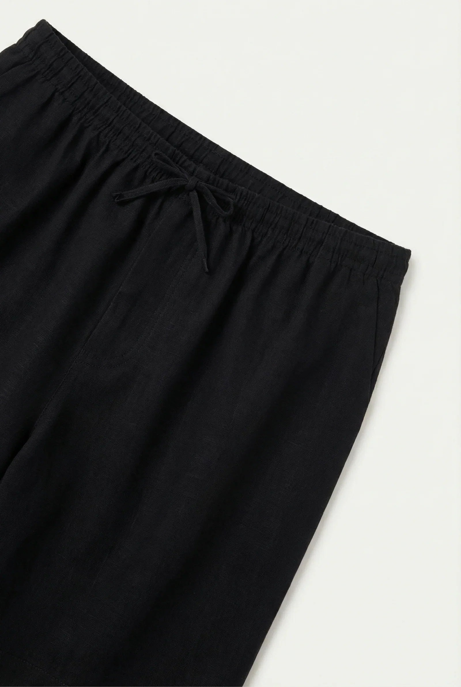 Black Linen Bayside Shorts