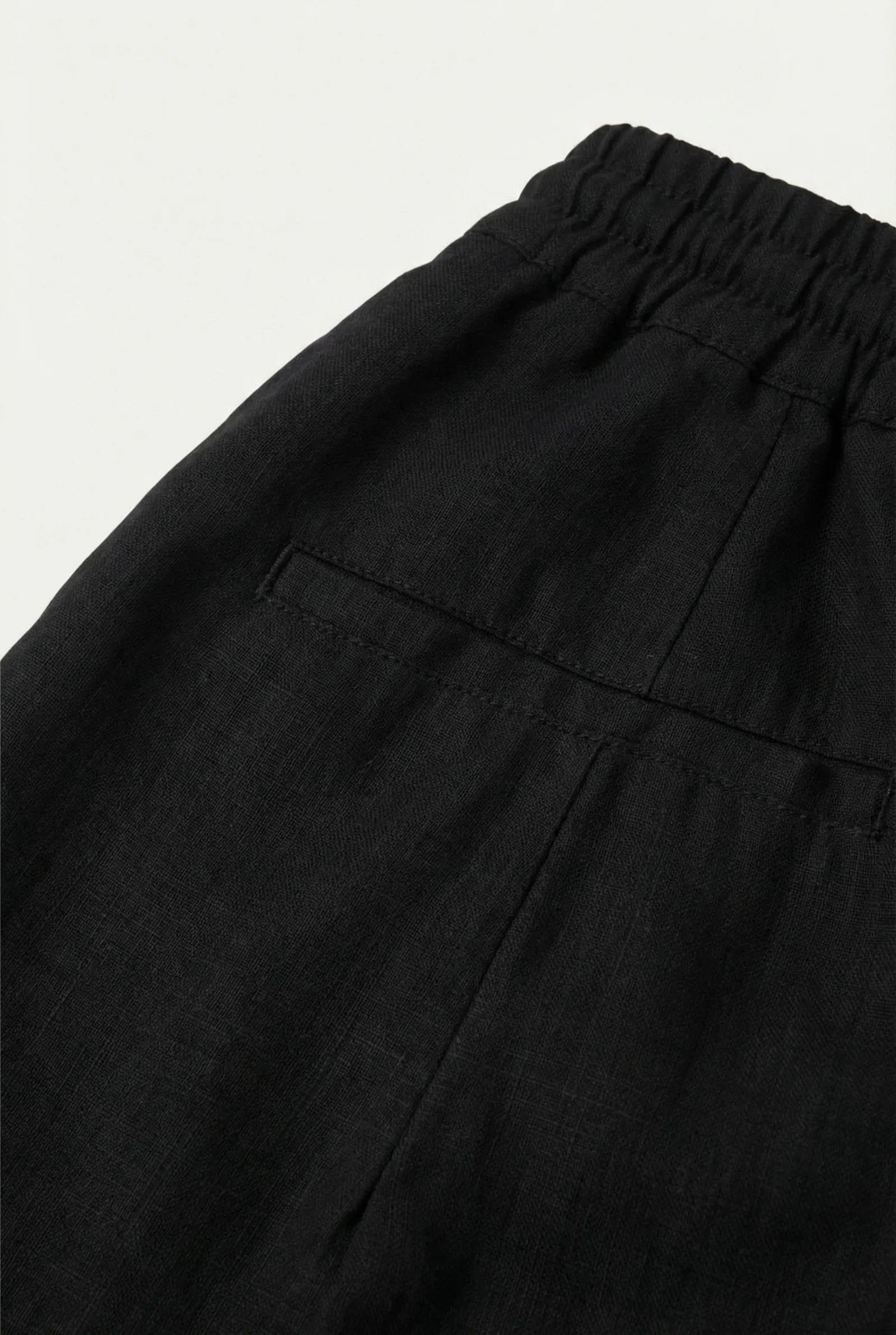 Black Linen Bayside Shorts