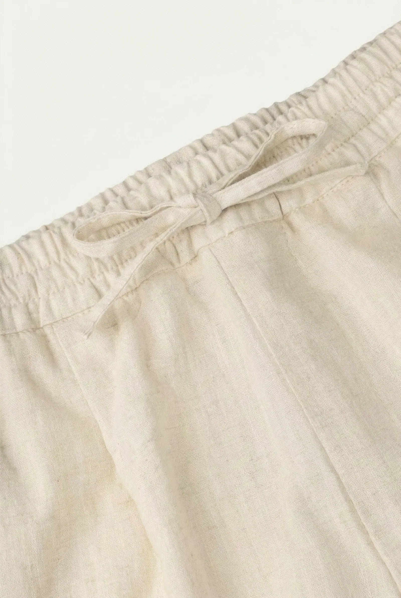 Beige Linen Bayside Shorts