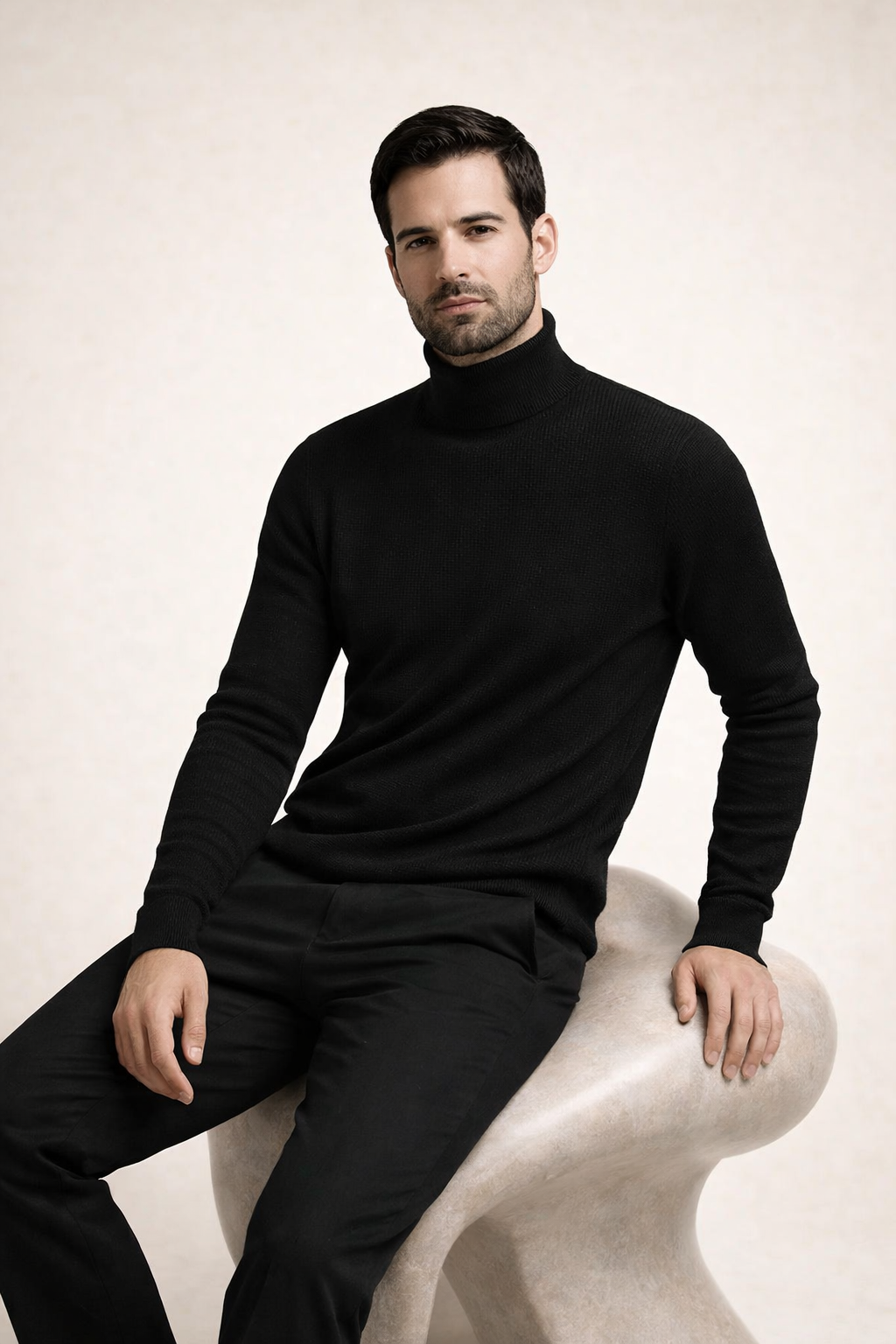 Ribbed Turtleneck Black