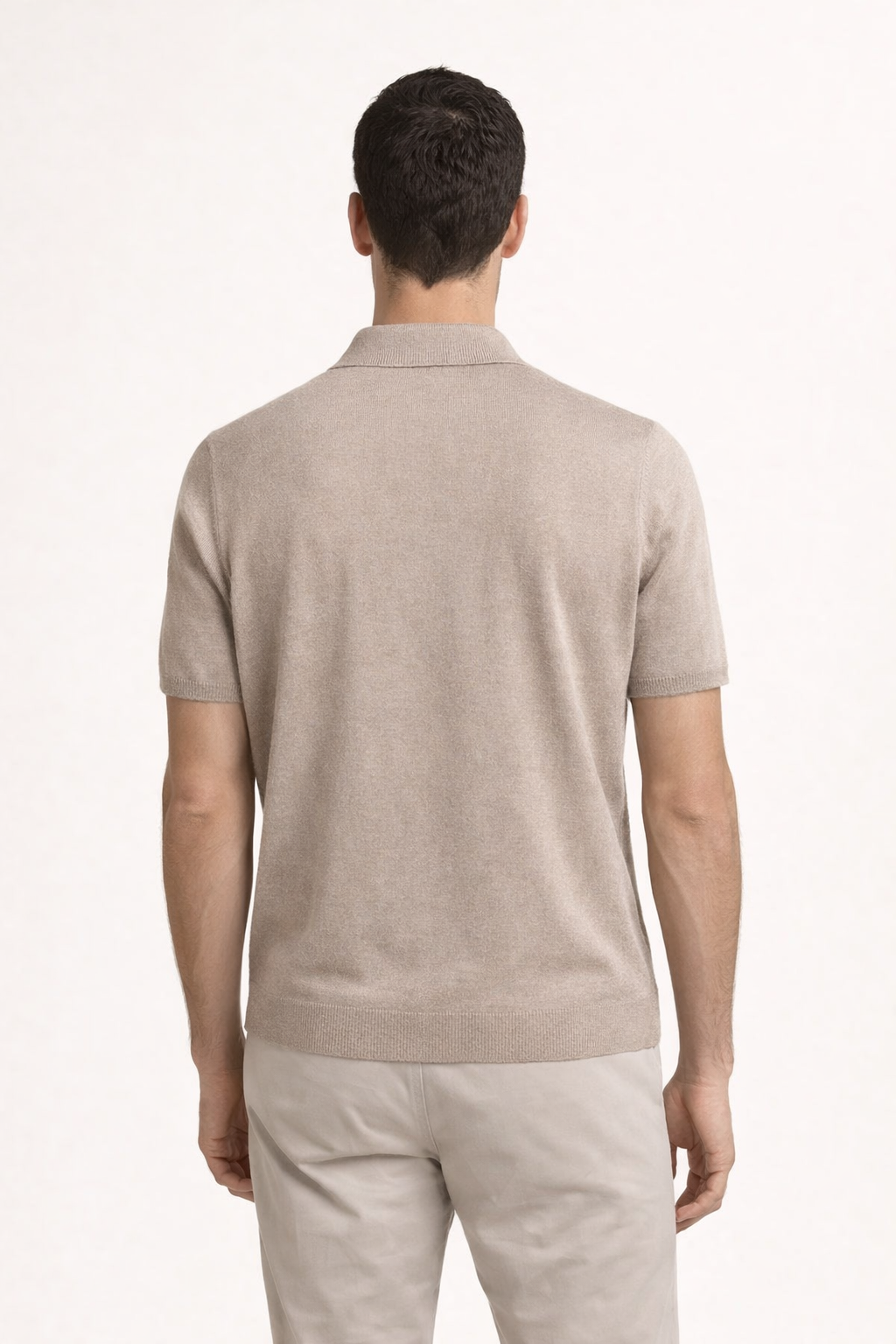 Classic Buttonless Polo – Taupe