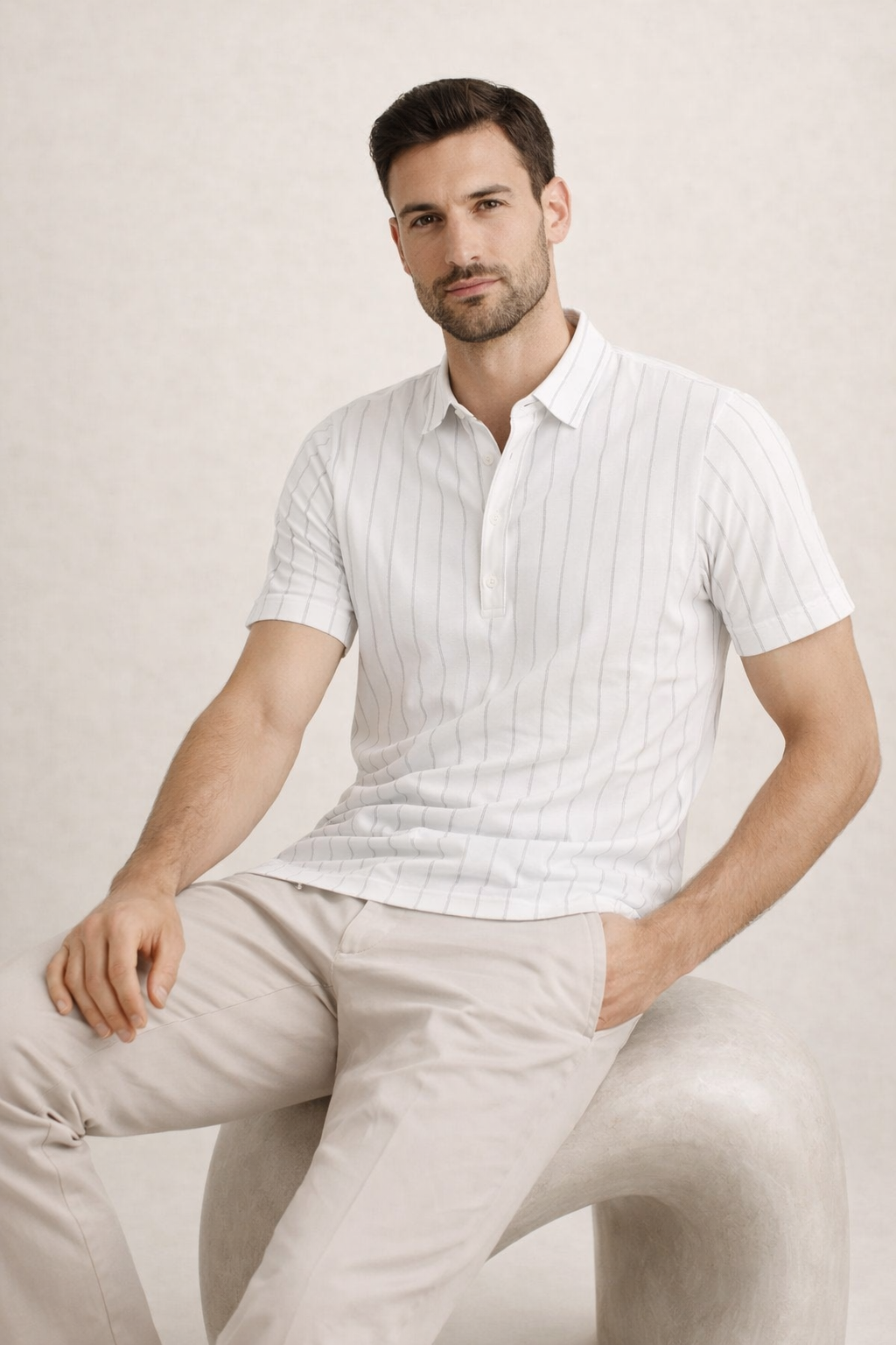Heritage Stripe Sleeve White