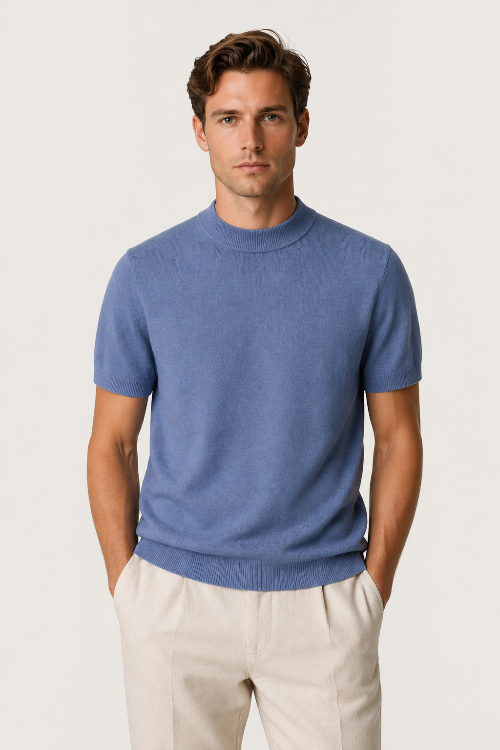 Azure Knit Tee Blue