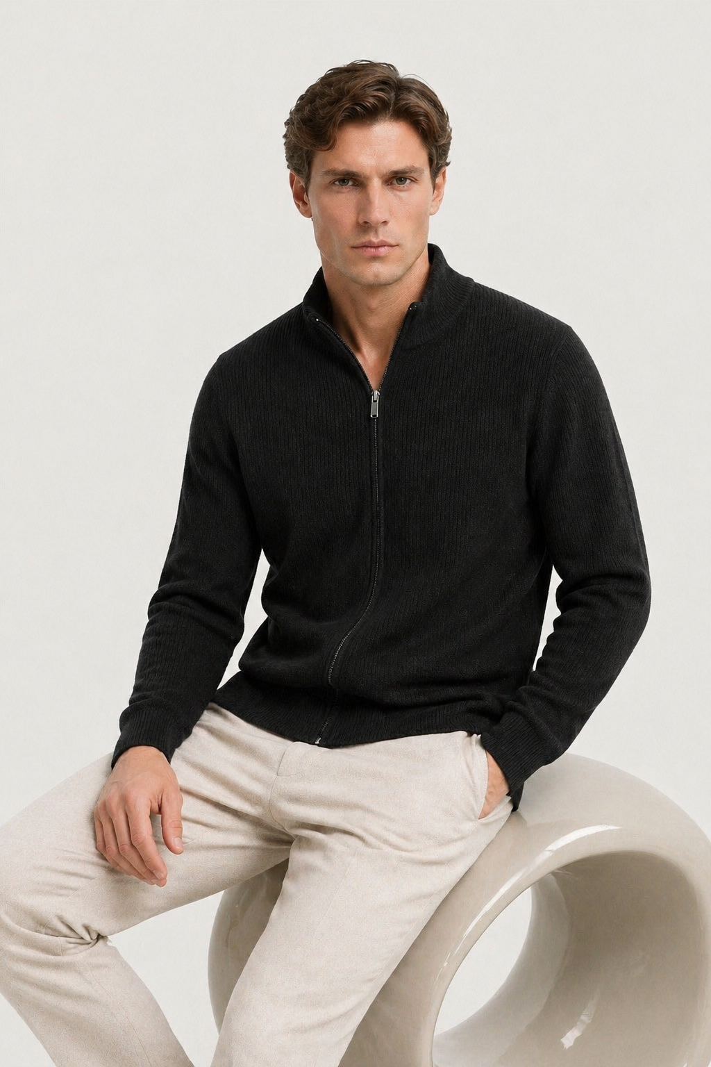 Lodève Zip Knit Black