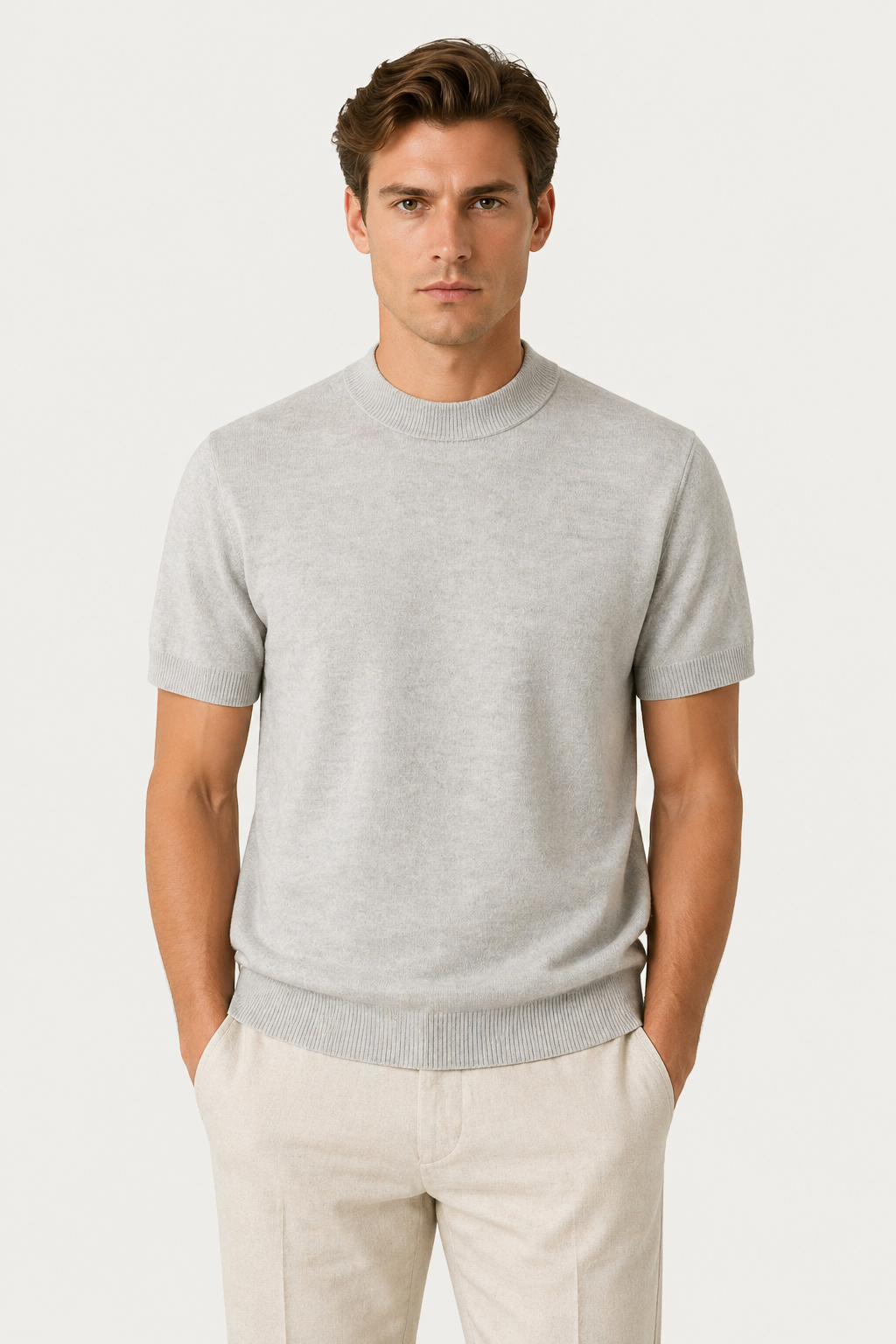 Azure Knit Tee Gray