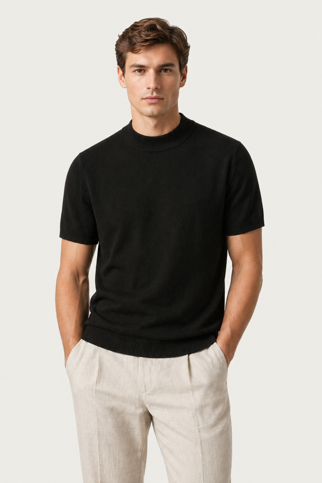 Azure Knit Tee Black