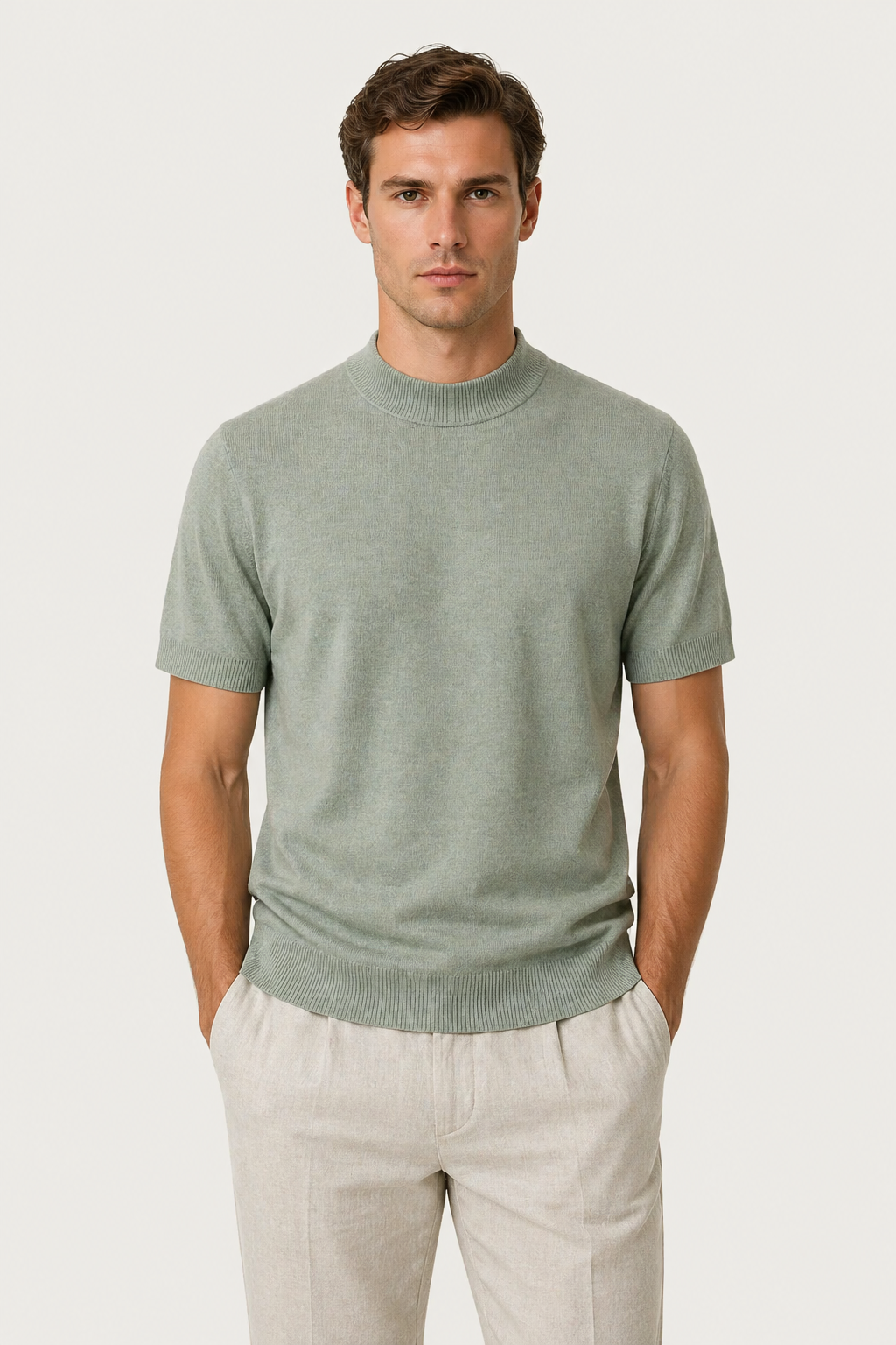 Azure Knit Tee Sage Green