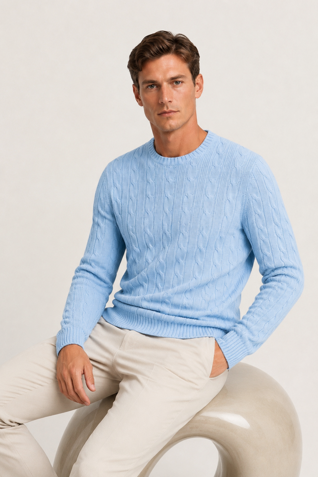Artisan Cable Knit Sky Blue