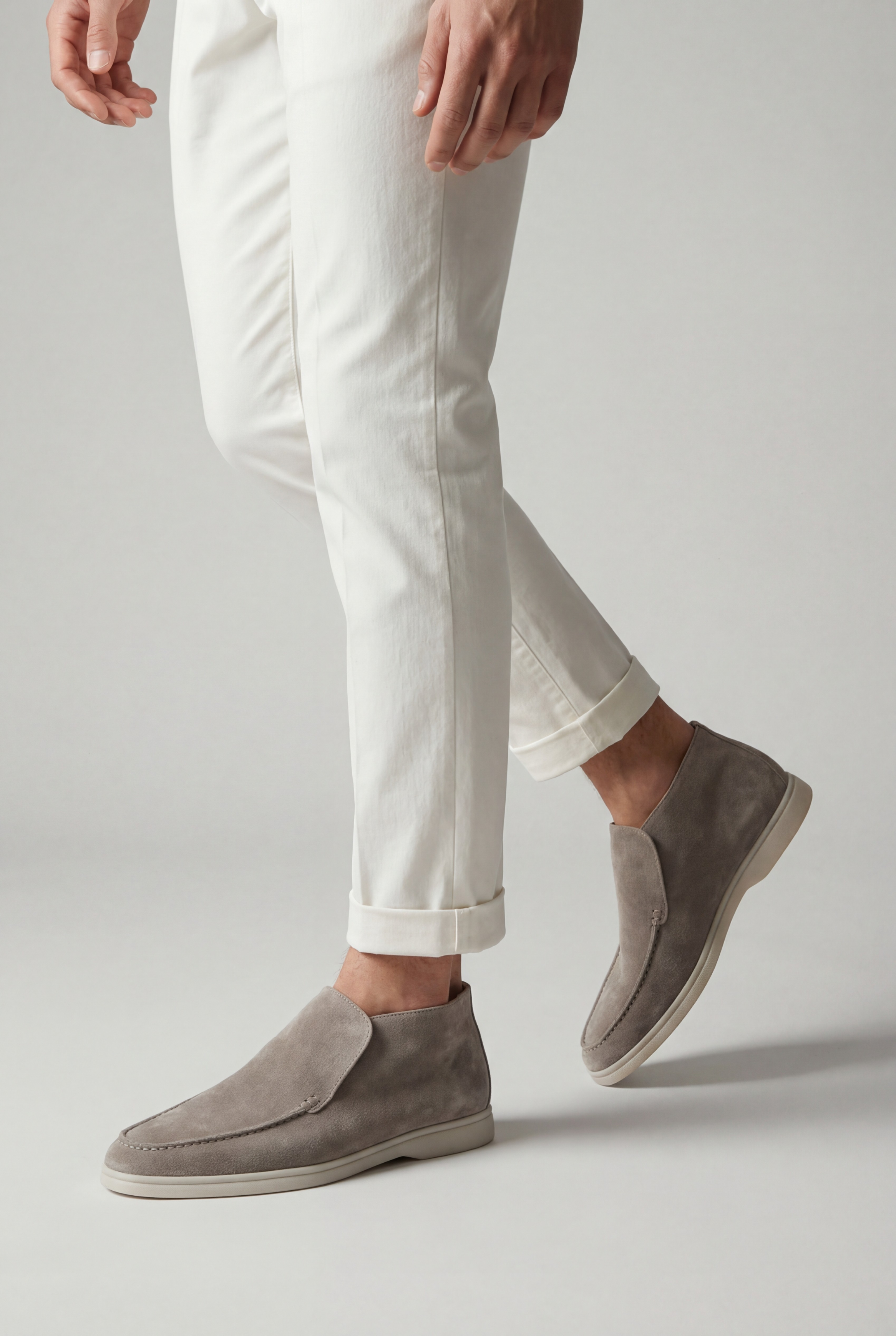 Cortina Suede Loafer Light Gray