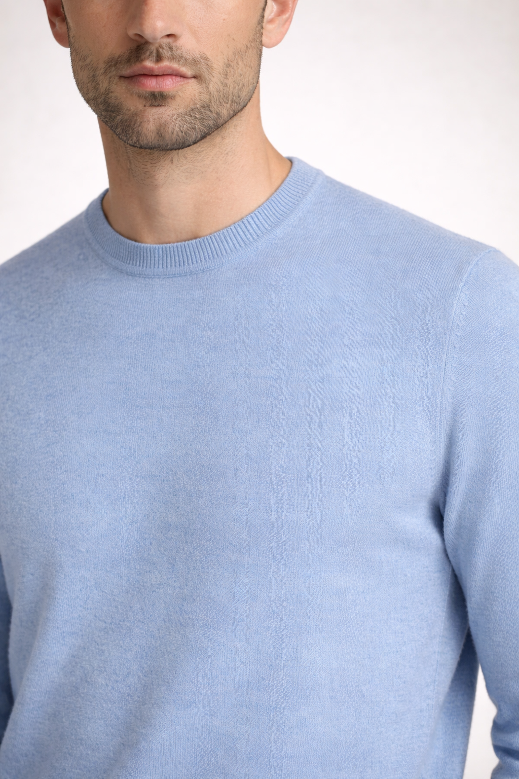 Fine Wool Crewneck Light Blue