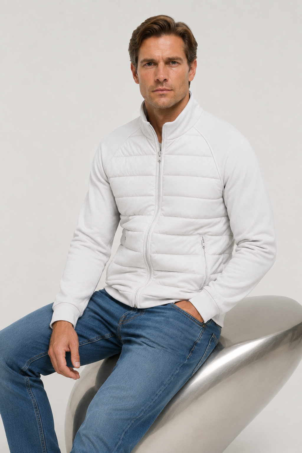 Essential Hybrid Jacket White