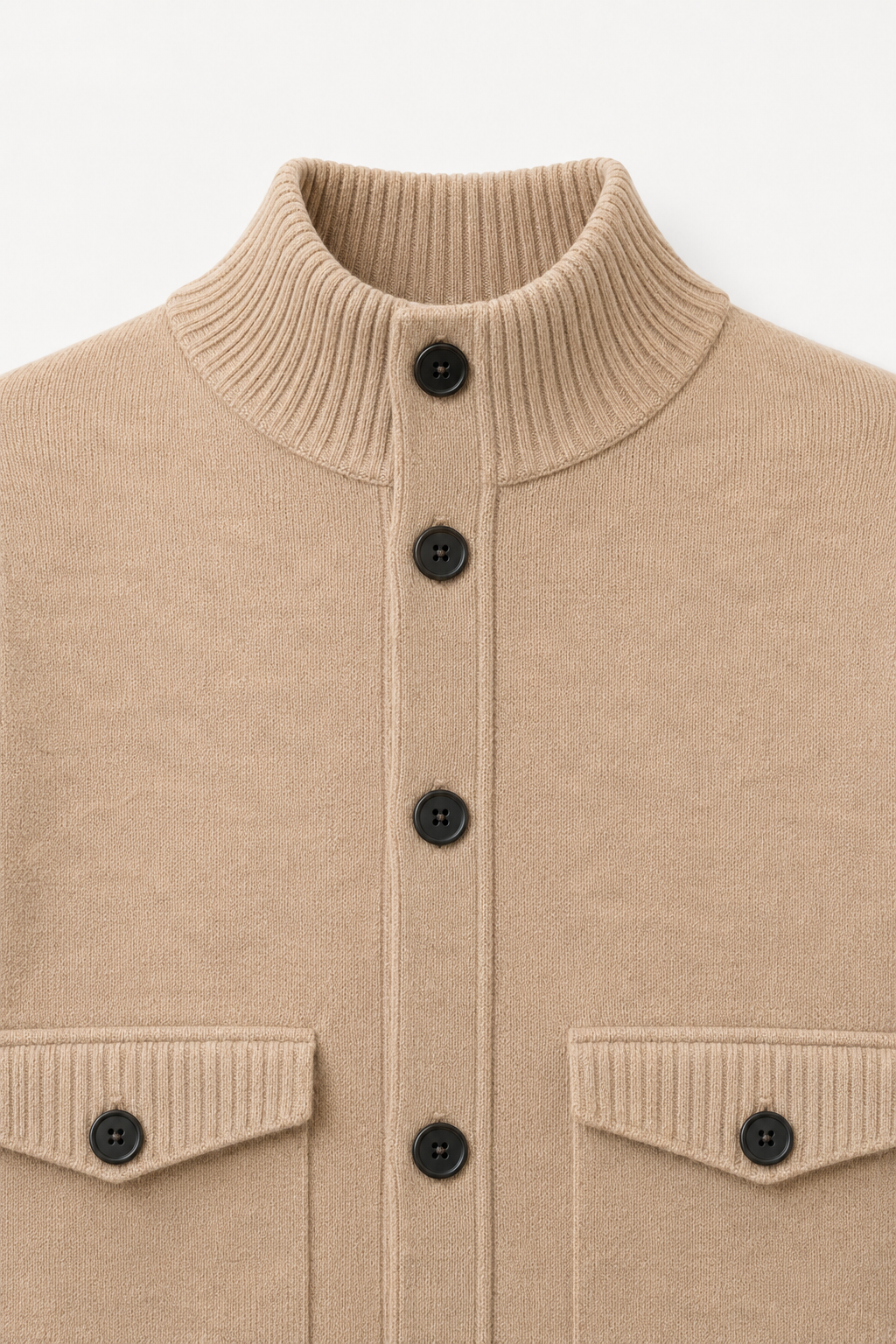 Knit Button Cardigan Sand