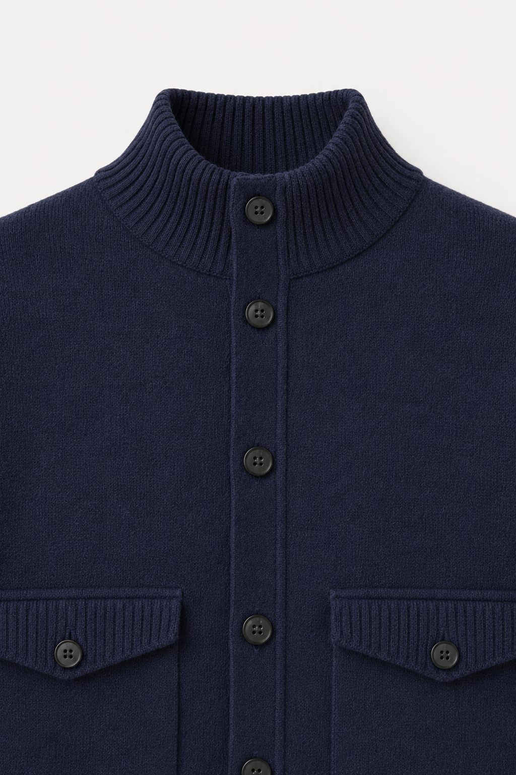 Knit Button Cardigan Navy