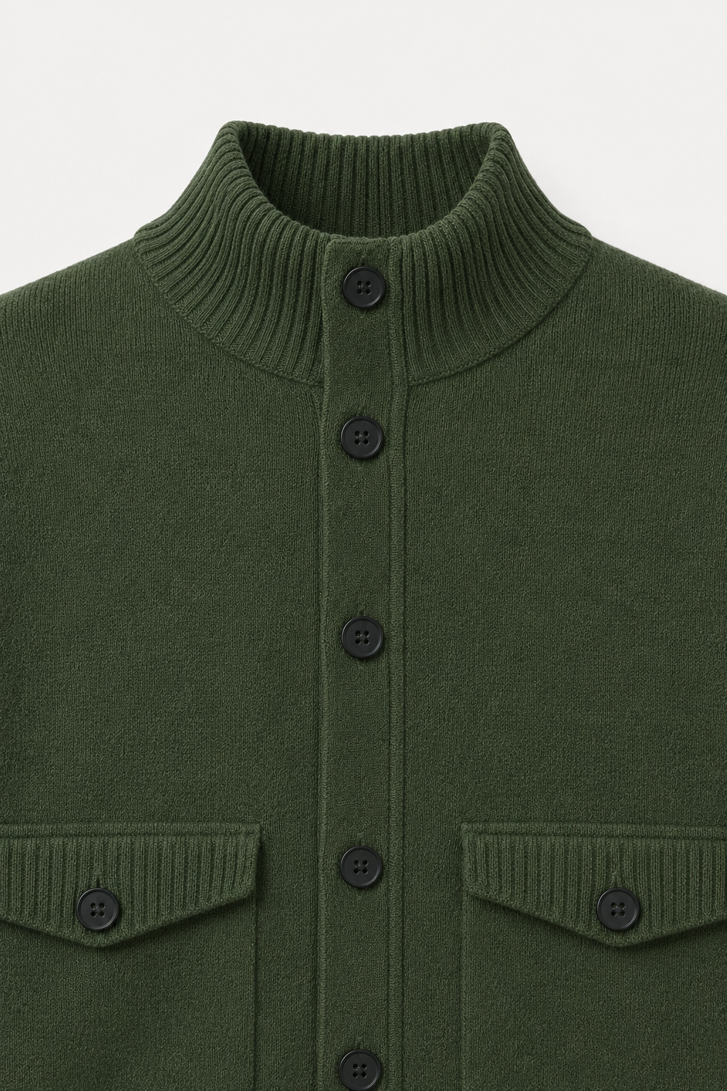 Knit Button Cardigan Forest