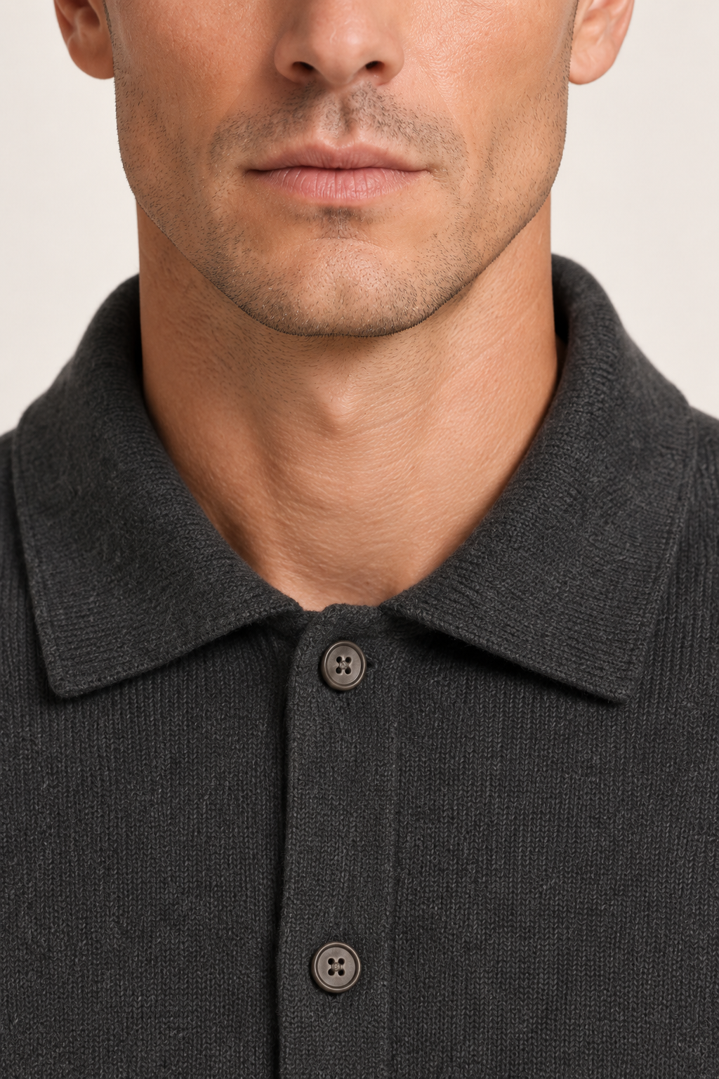 Valmont Button Knit Dark Gray