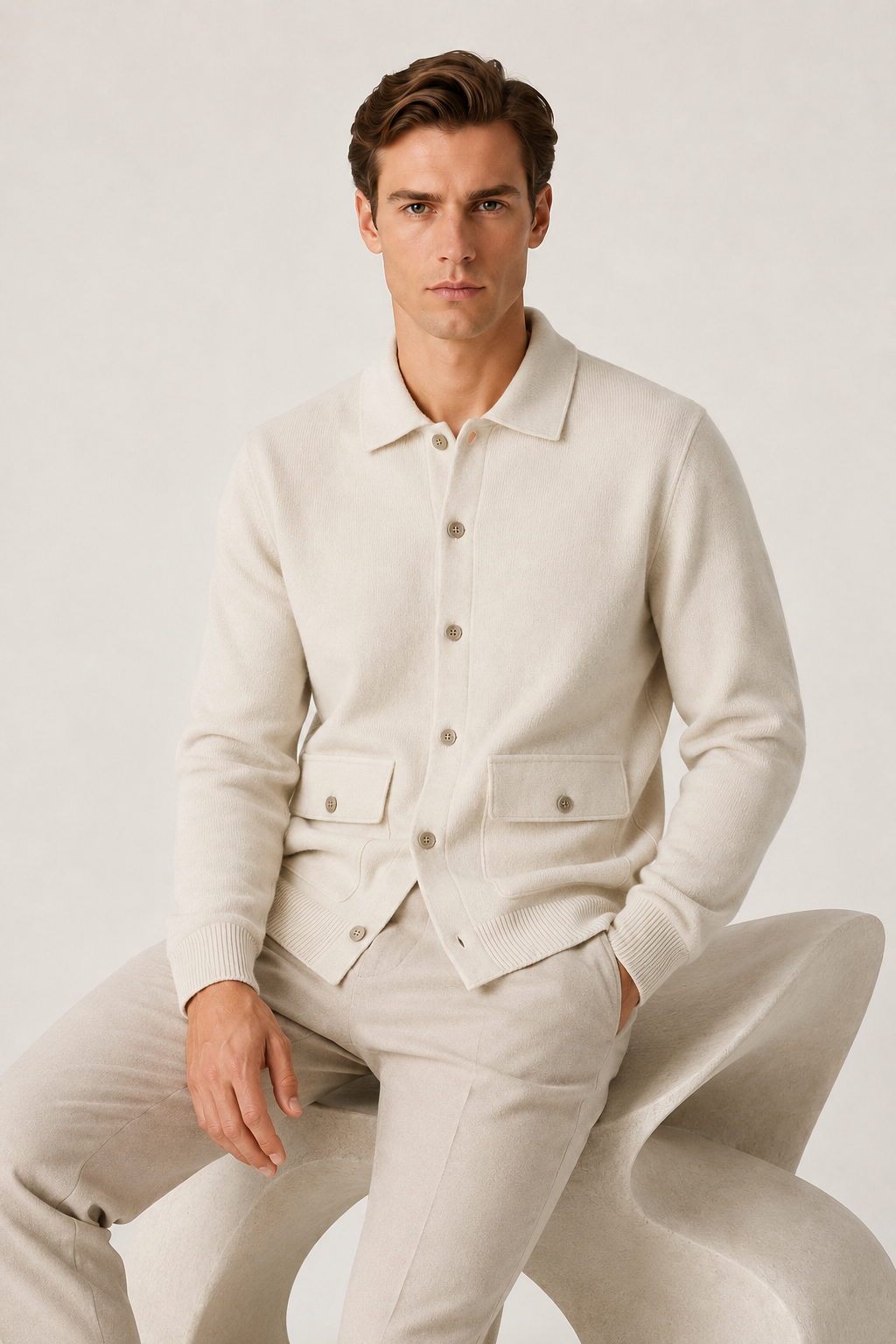 Valmont Button Knit Ivory