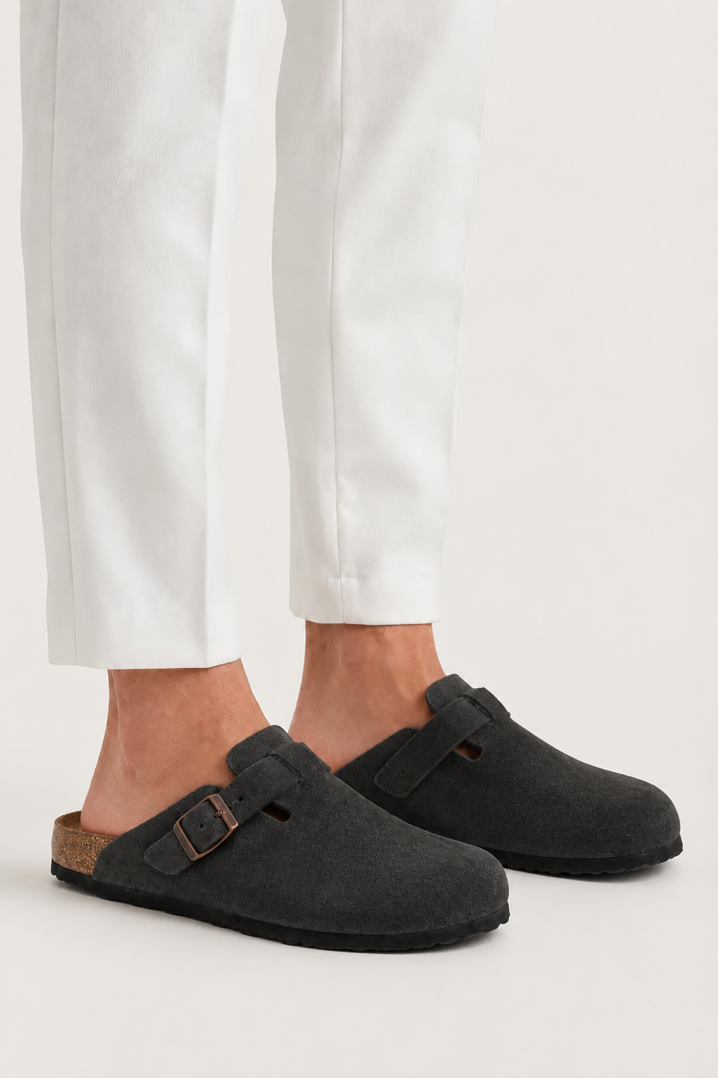 Montreux Suede Clog Dark Grey