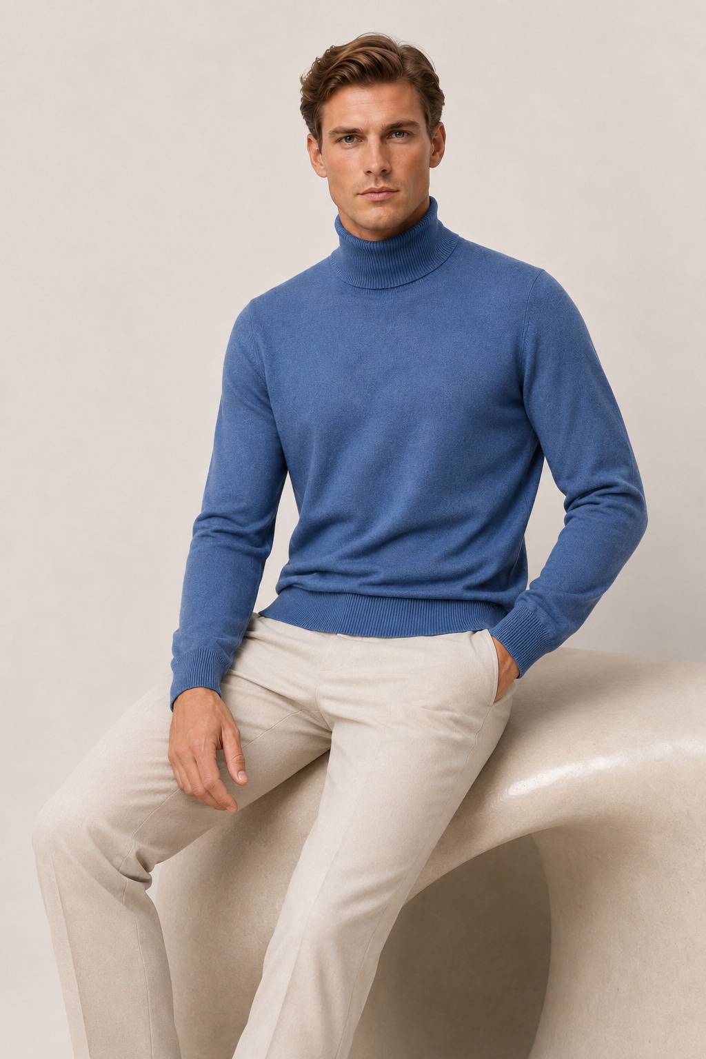 Intemporel Turtleneck Demin Blue