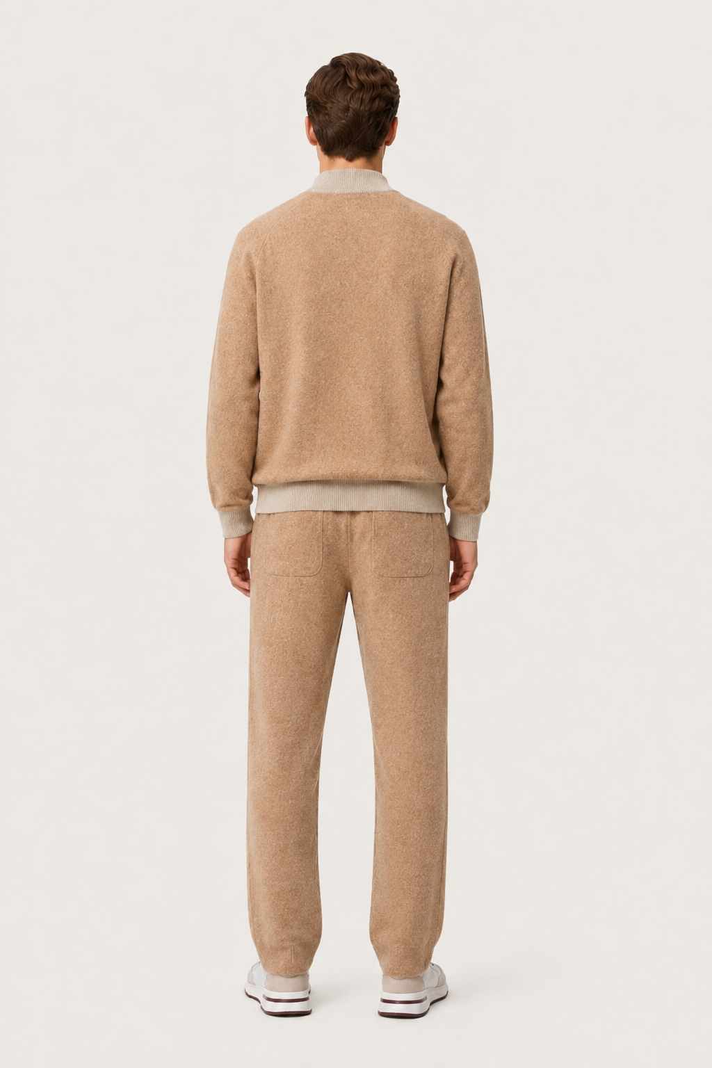 Two-Tone Knit Set Beige