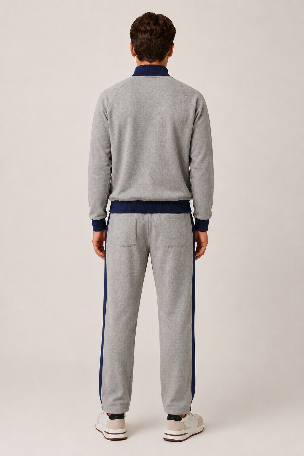 Two-Tone Knit Set Blue