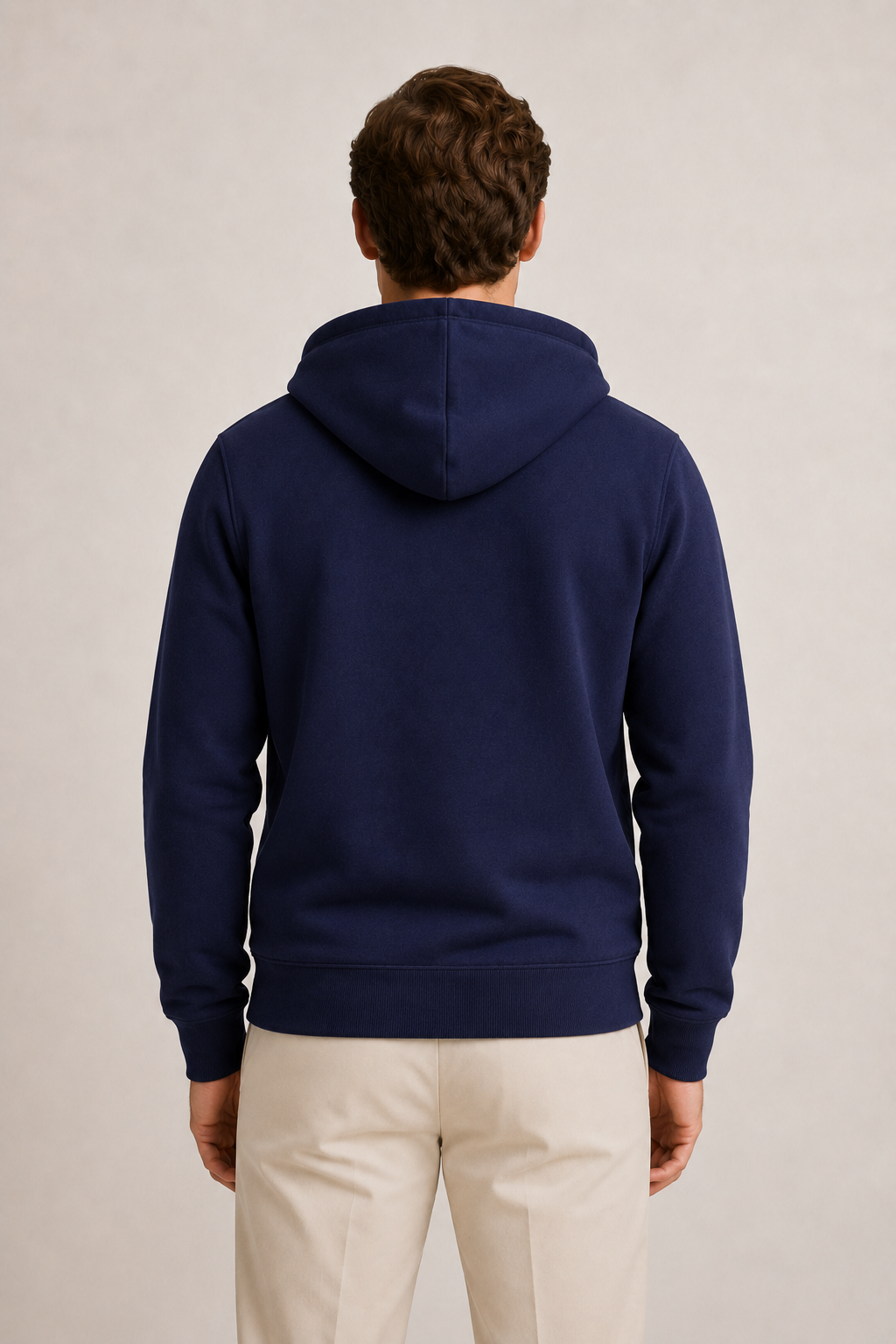 Reversible Hooded Zip Knit Gray & Blue