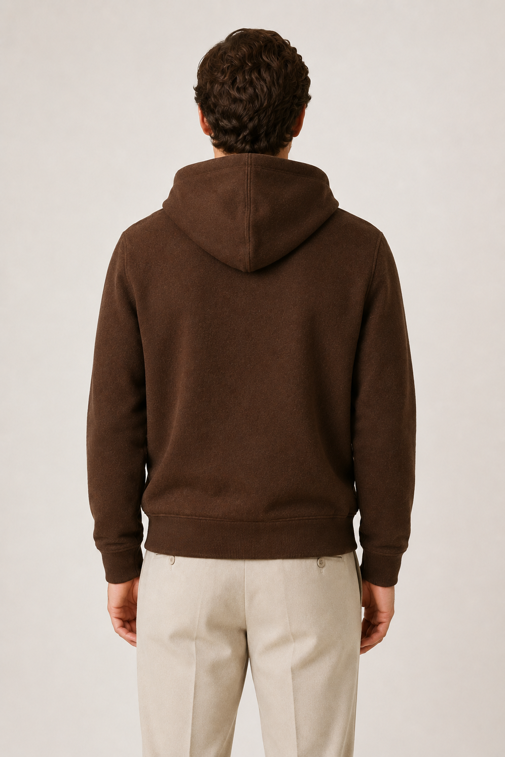 Reversible Hooded Zip Knit Brown & Gray