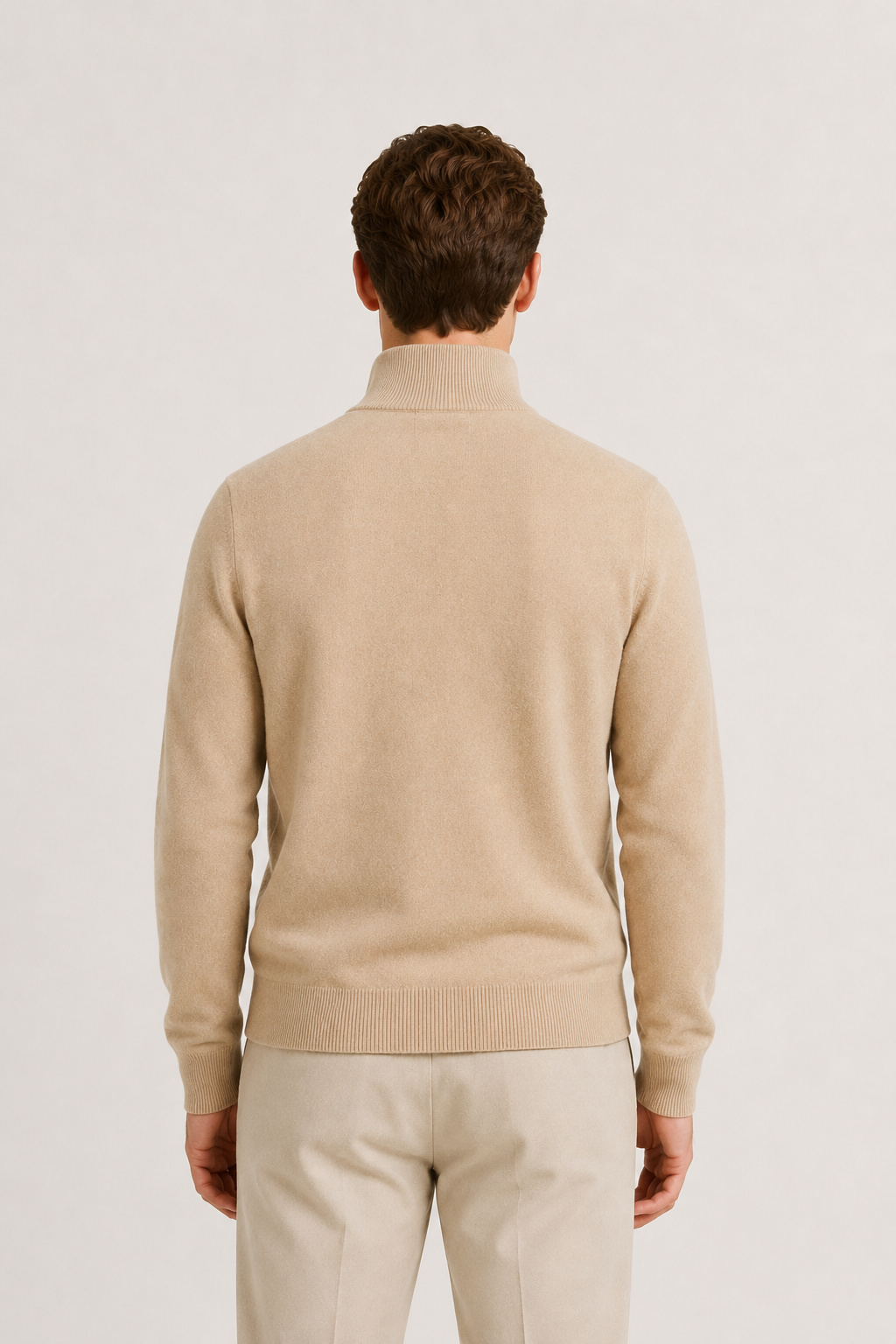 Reversible Zip Knit Beige & Gray