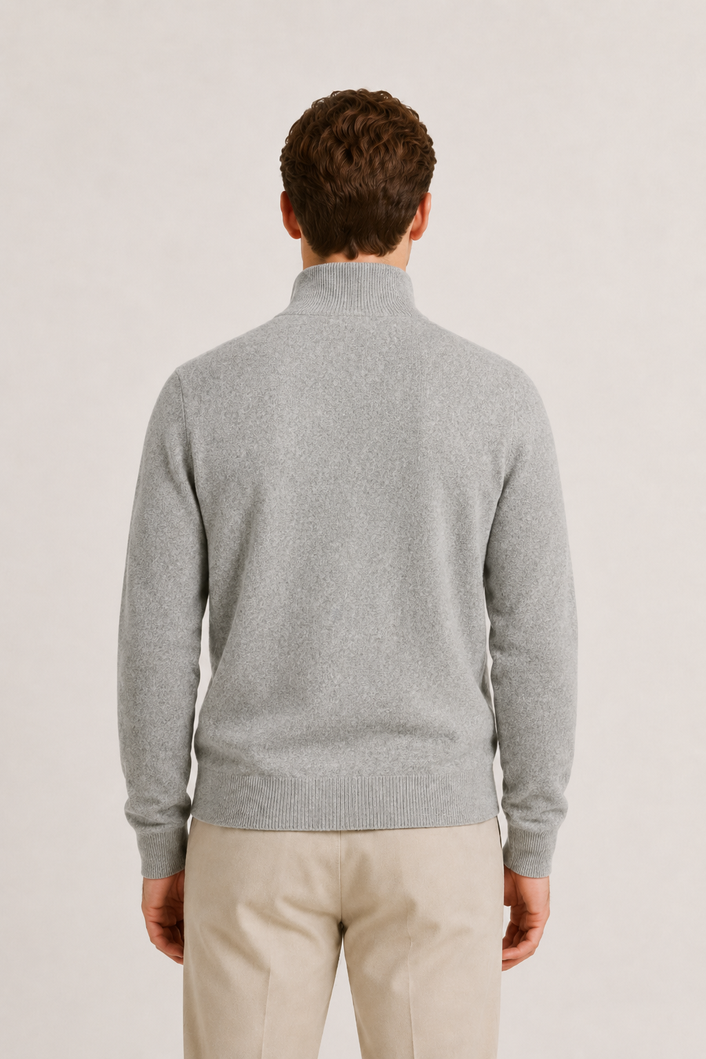 Reversible Zip Knit Beige & Gray