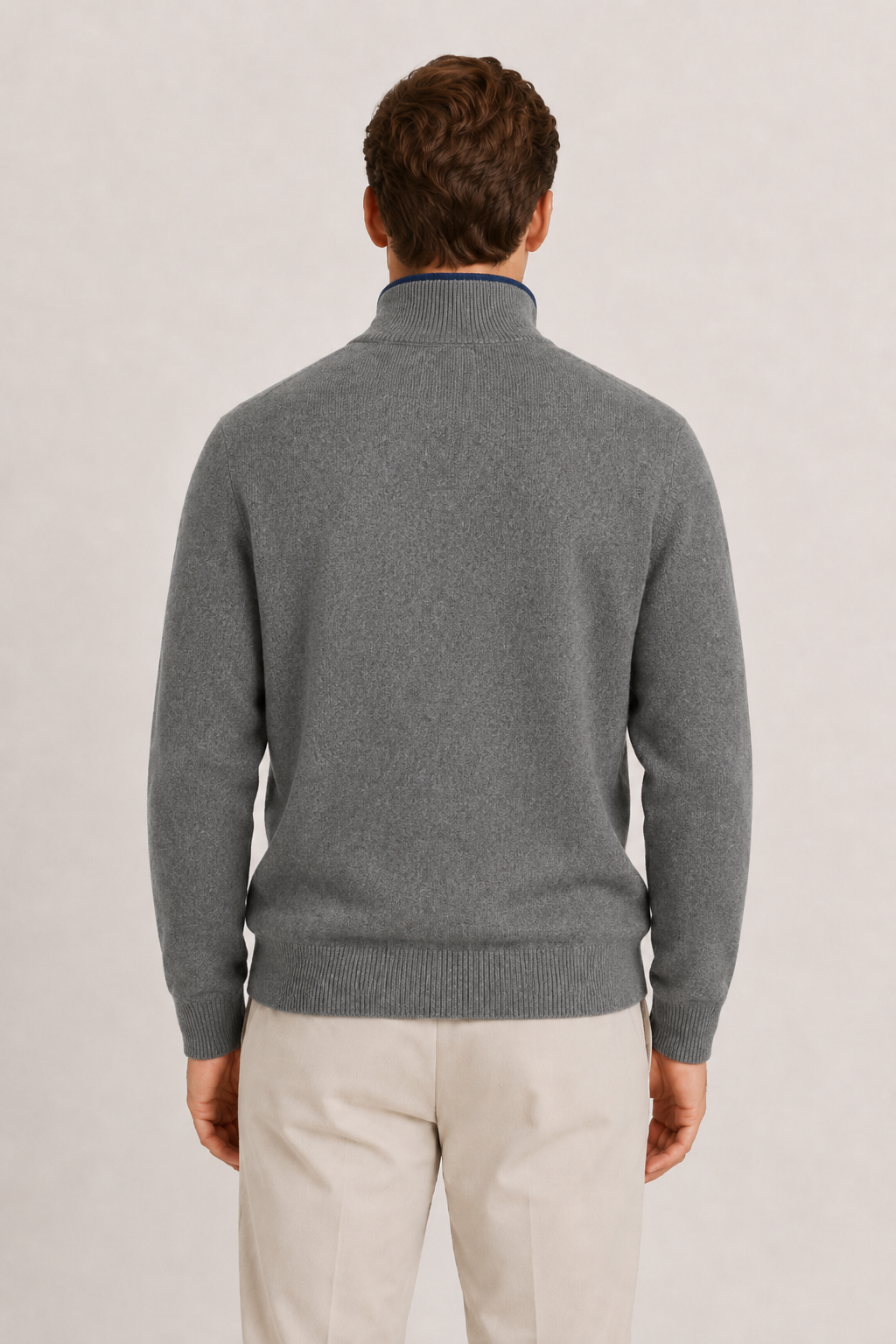 Reversible Zip Knit Navy & Gray