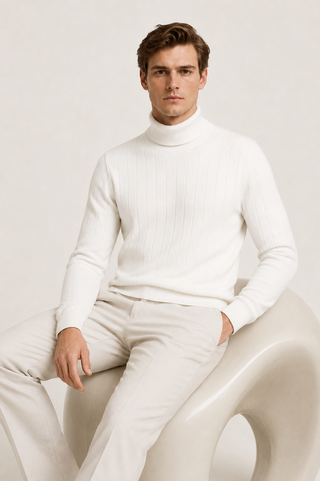 Tailored Turtleneck White