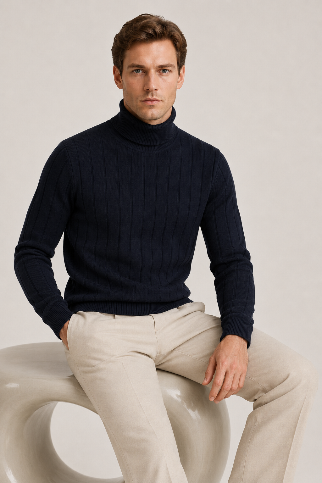 Tailored Turtleneck Navy