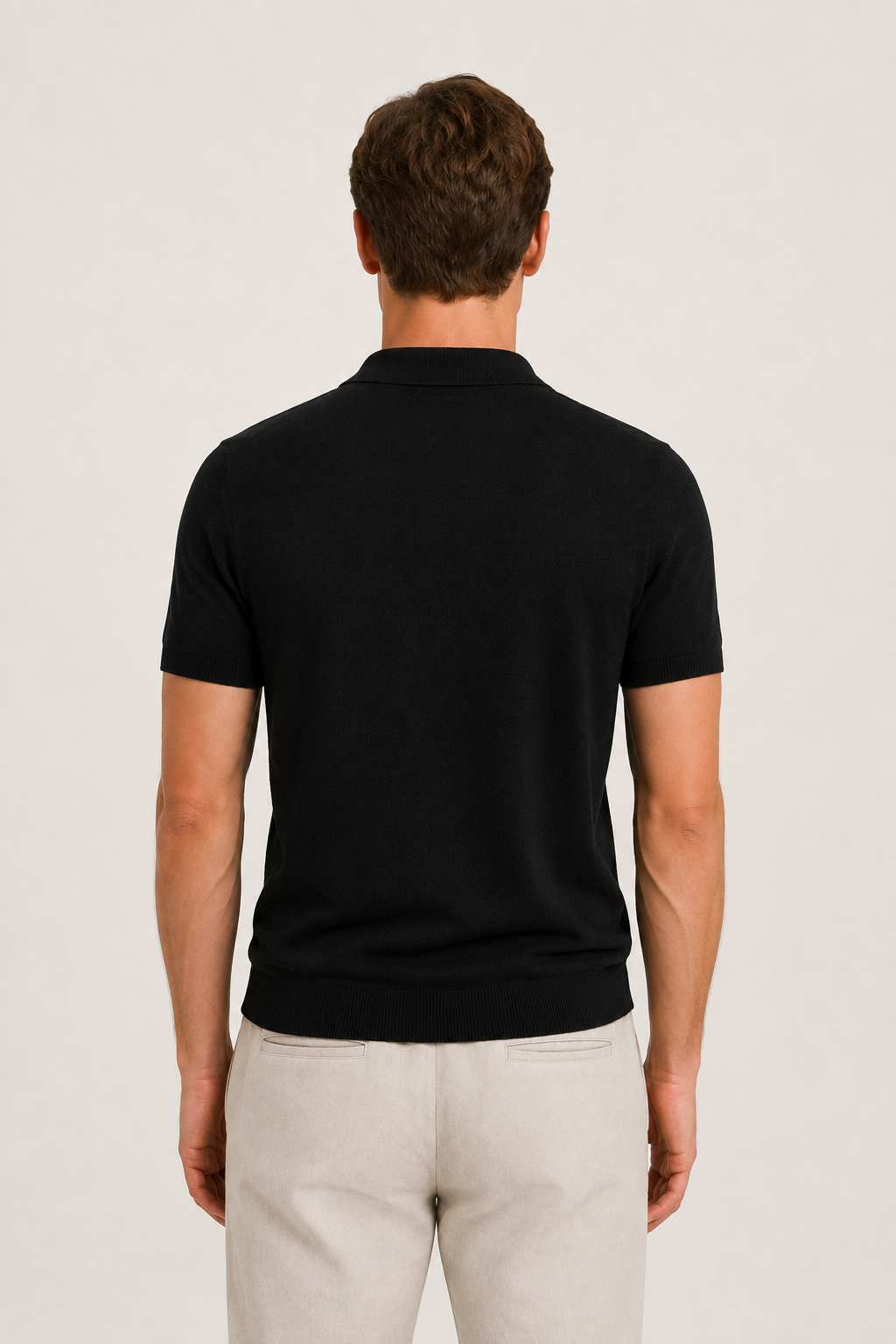 Classic Buttonless Polo – Black