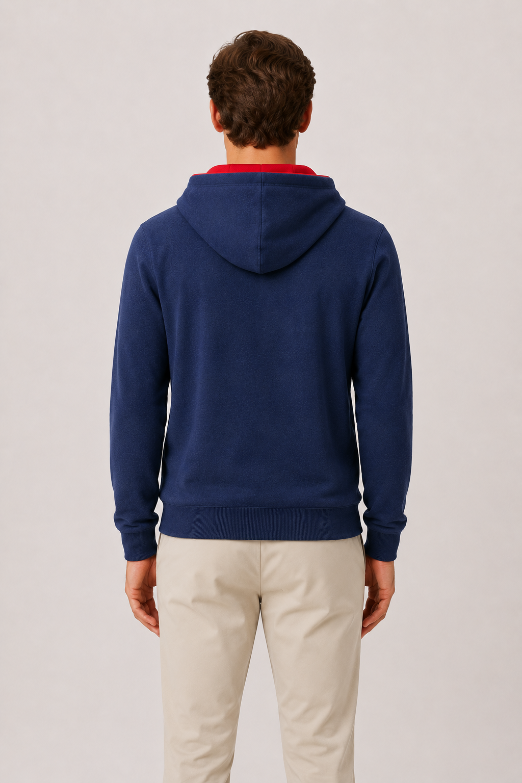 Hooded Cardigan Navy / Red