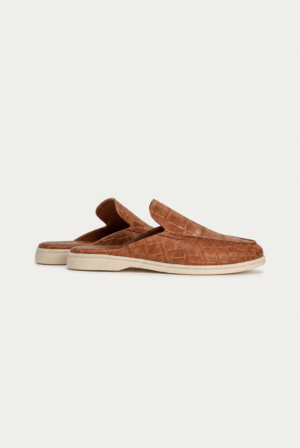 Croco Mule Yacht Tan