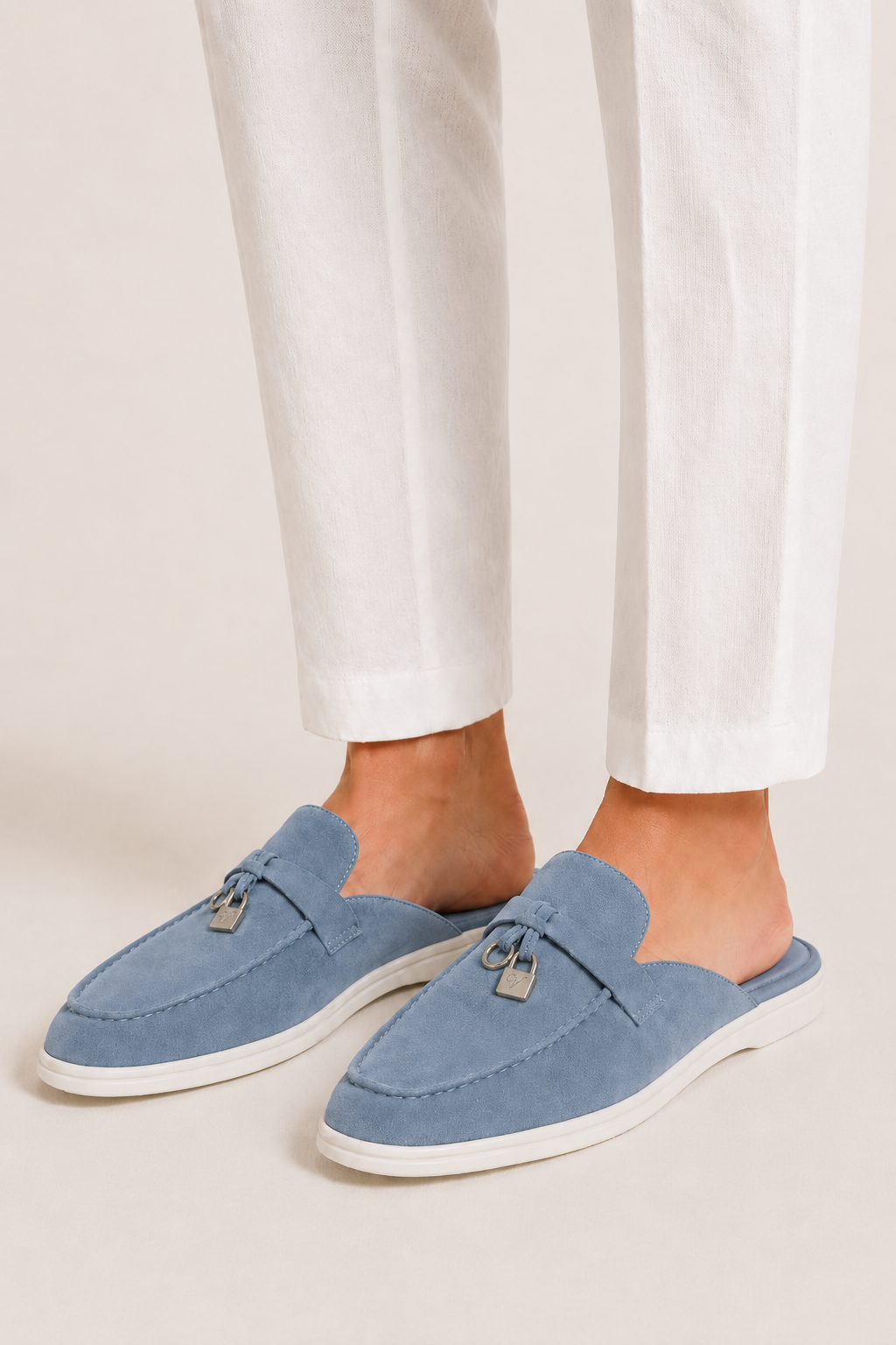 Ancestral Buckle Mule Blue