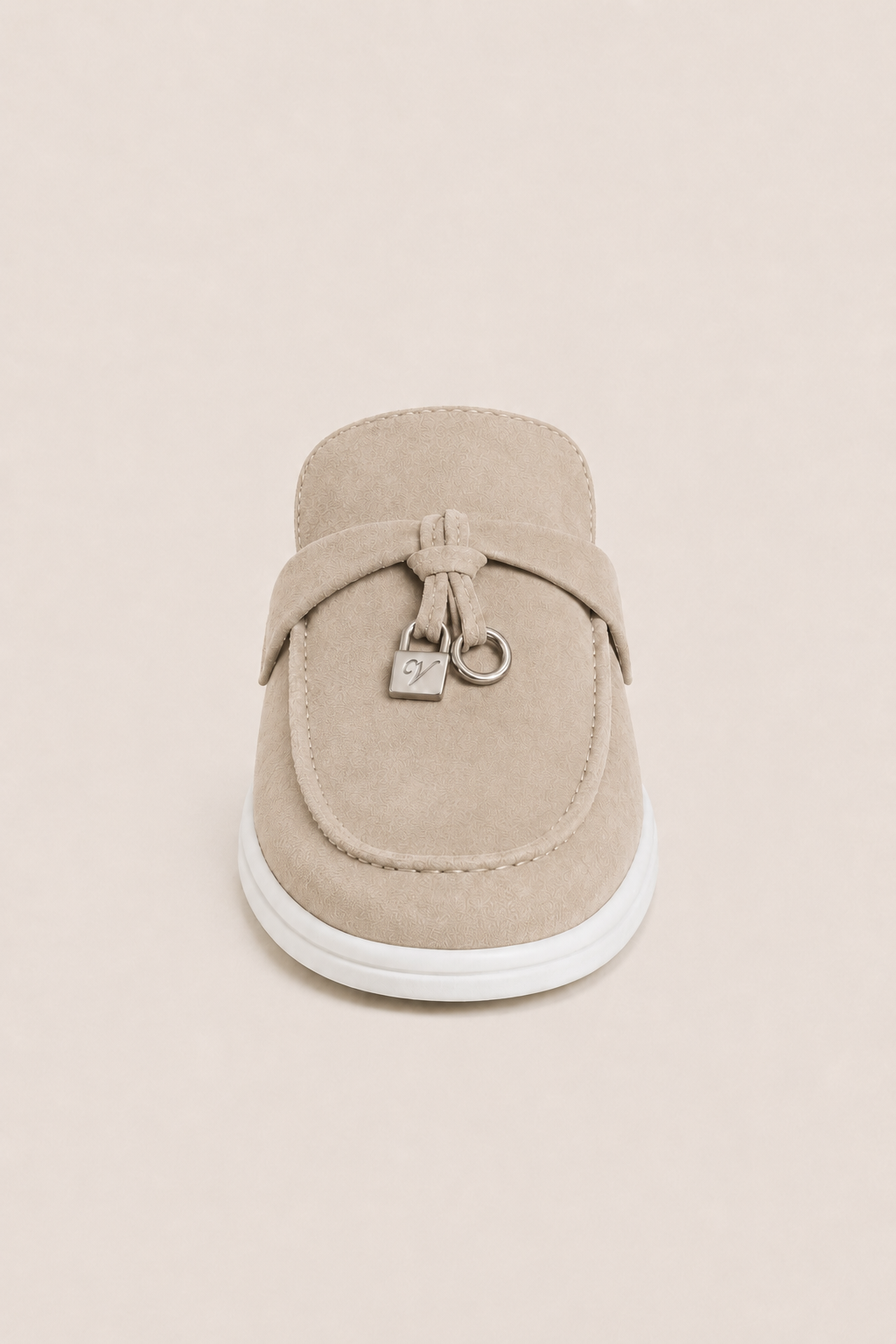 Ancestral Buckle Mule Light Grey
