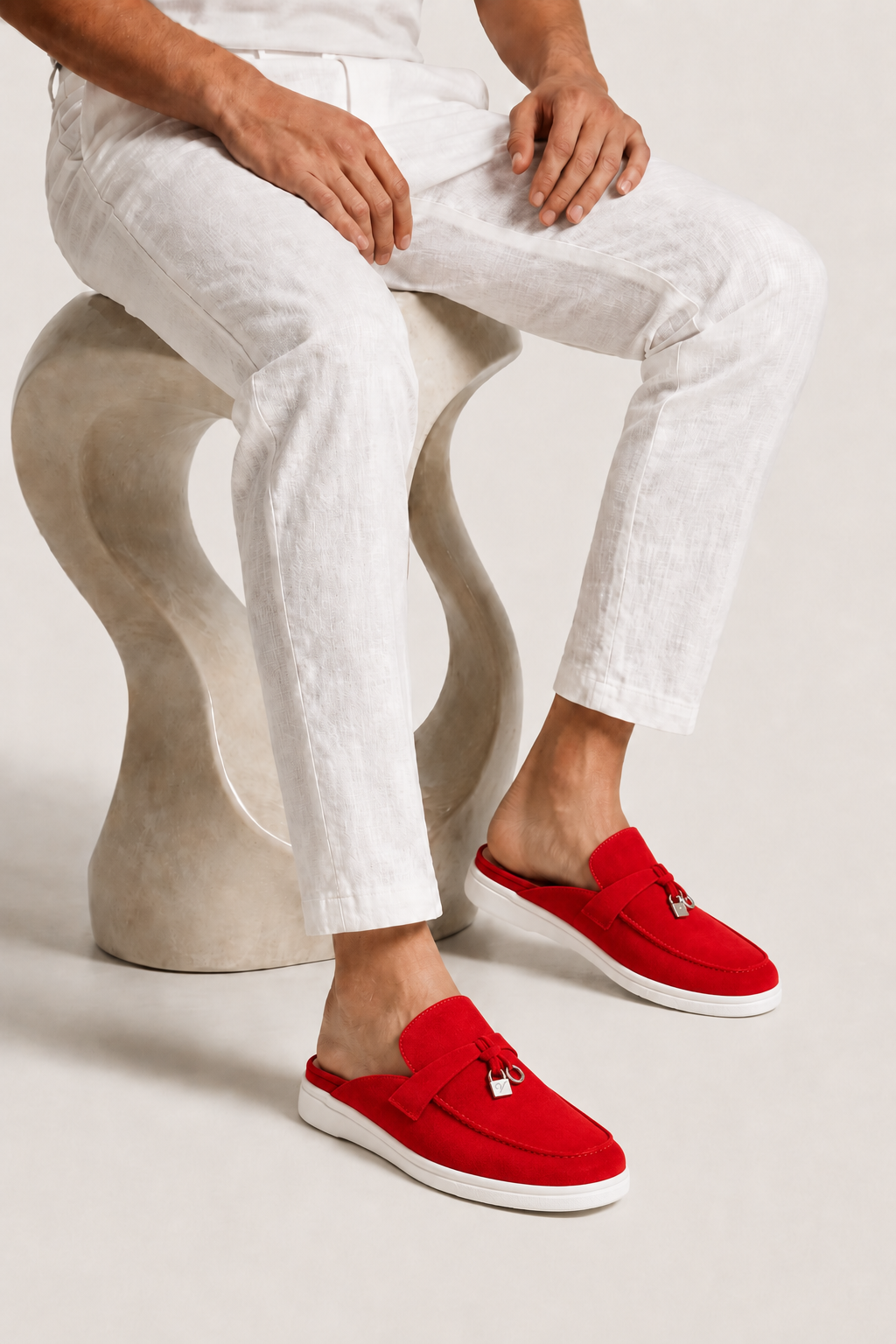 Ancestral Buckle Mule Red