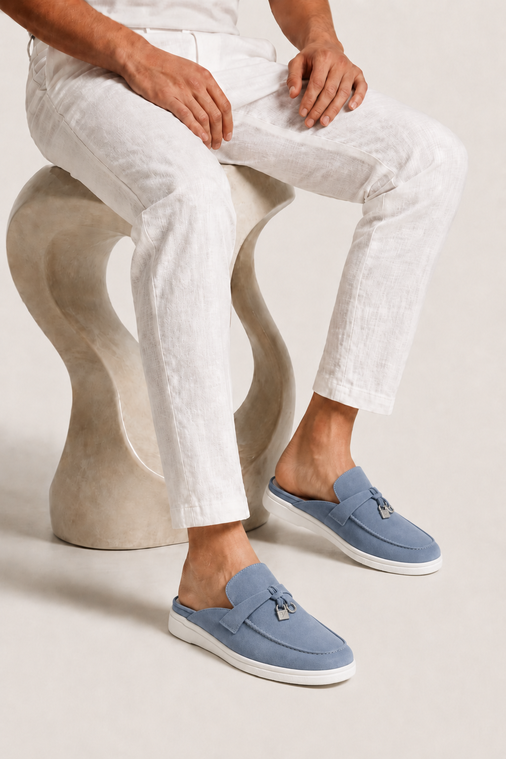 Ancestral Buckle Mule Blue
