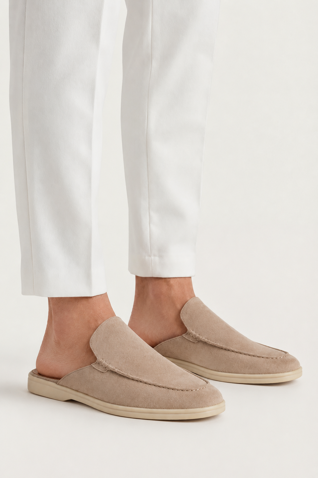 Ancestral Suede Mule Light Gray