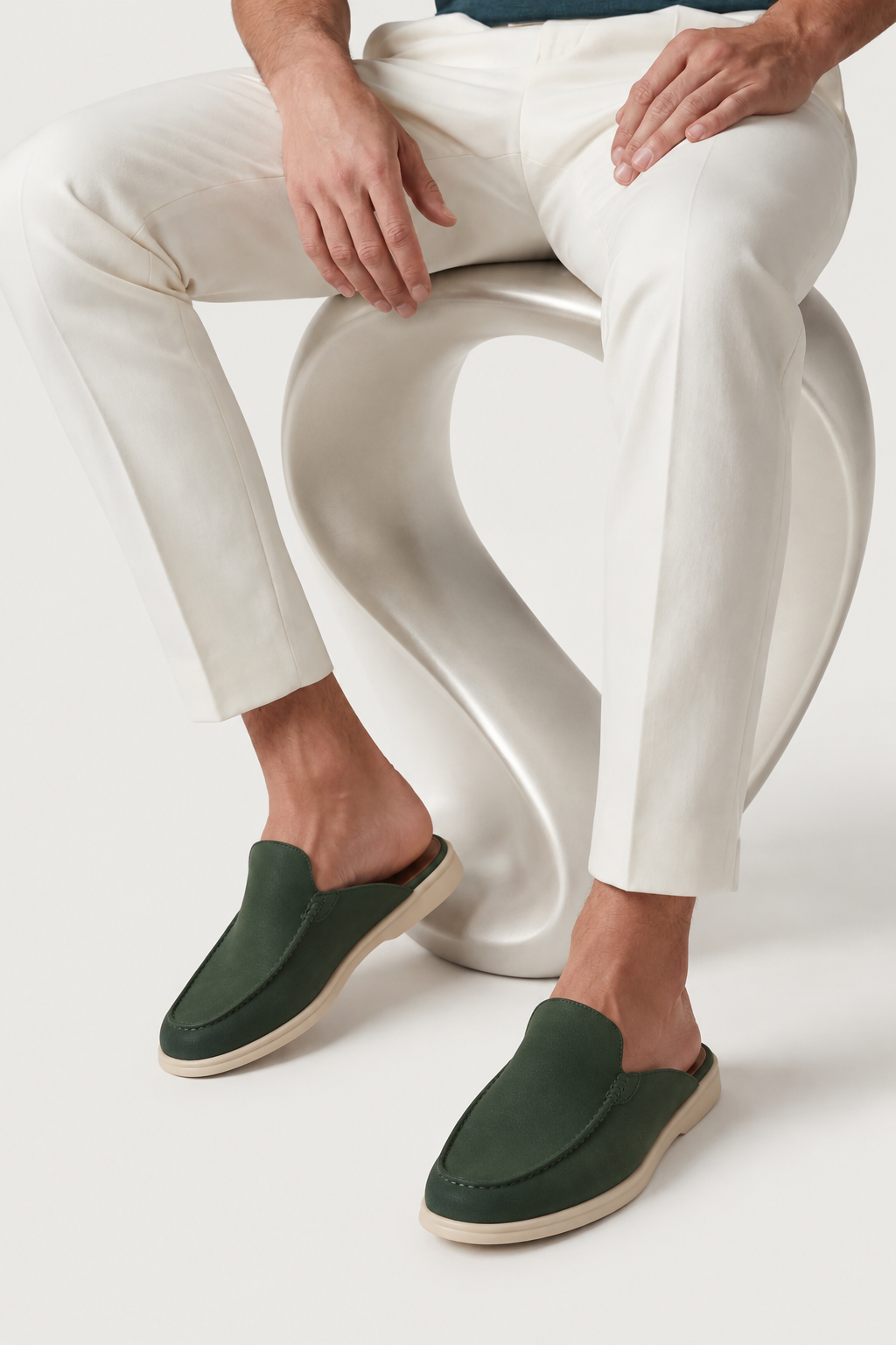 Ancestral Suede Mule Forest Green
