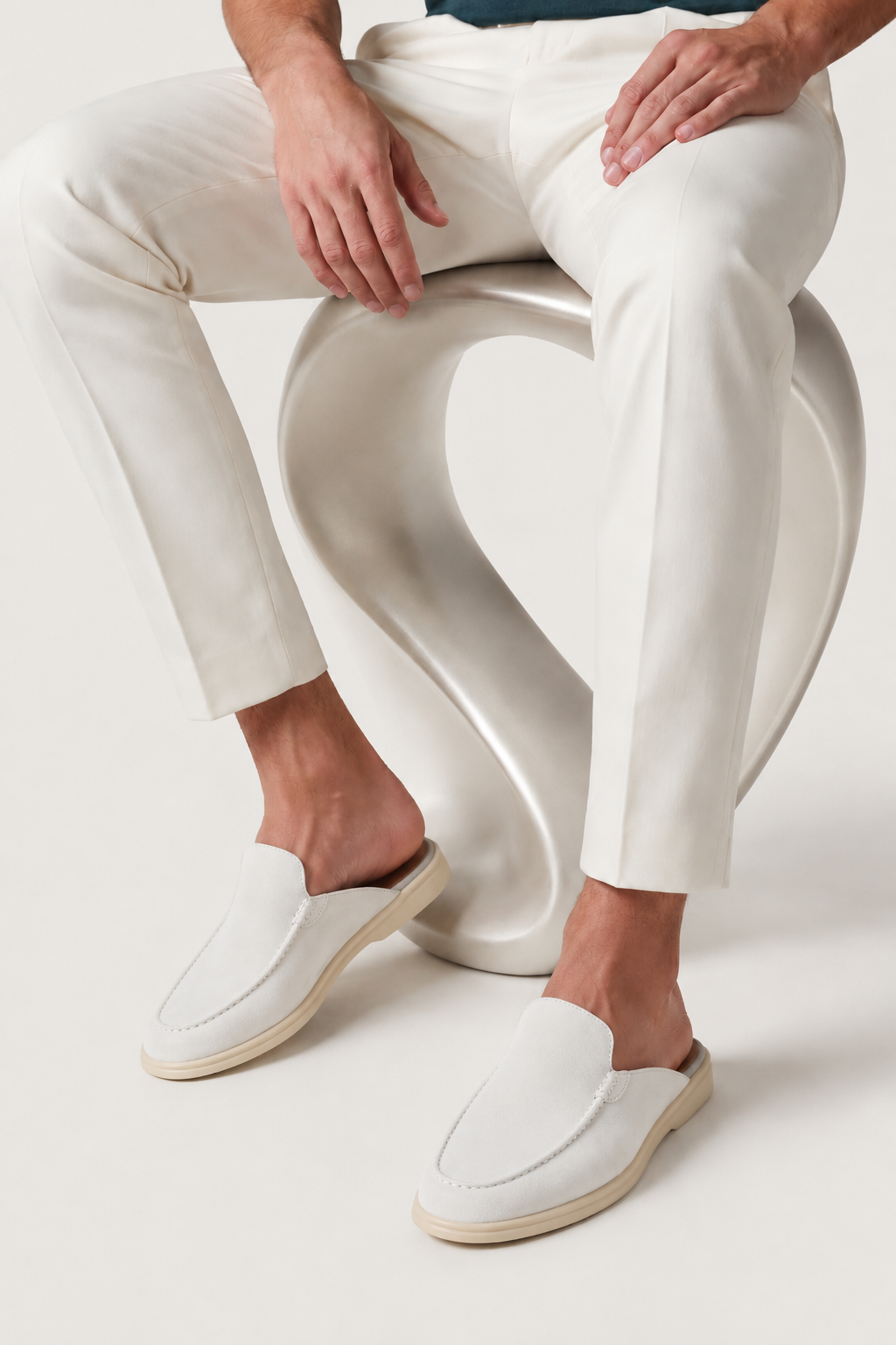Ancestral Suede Mule White