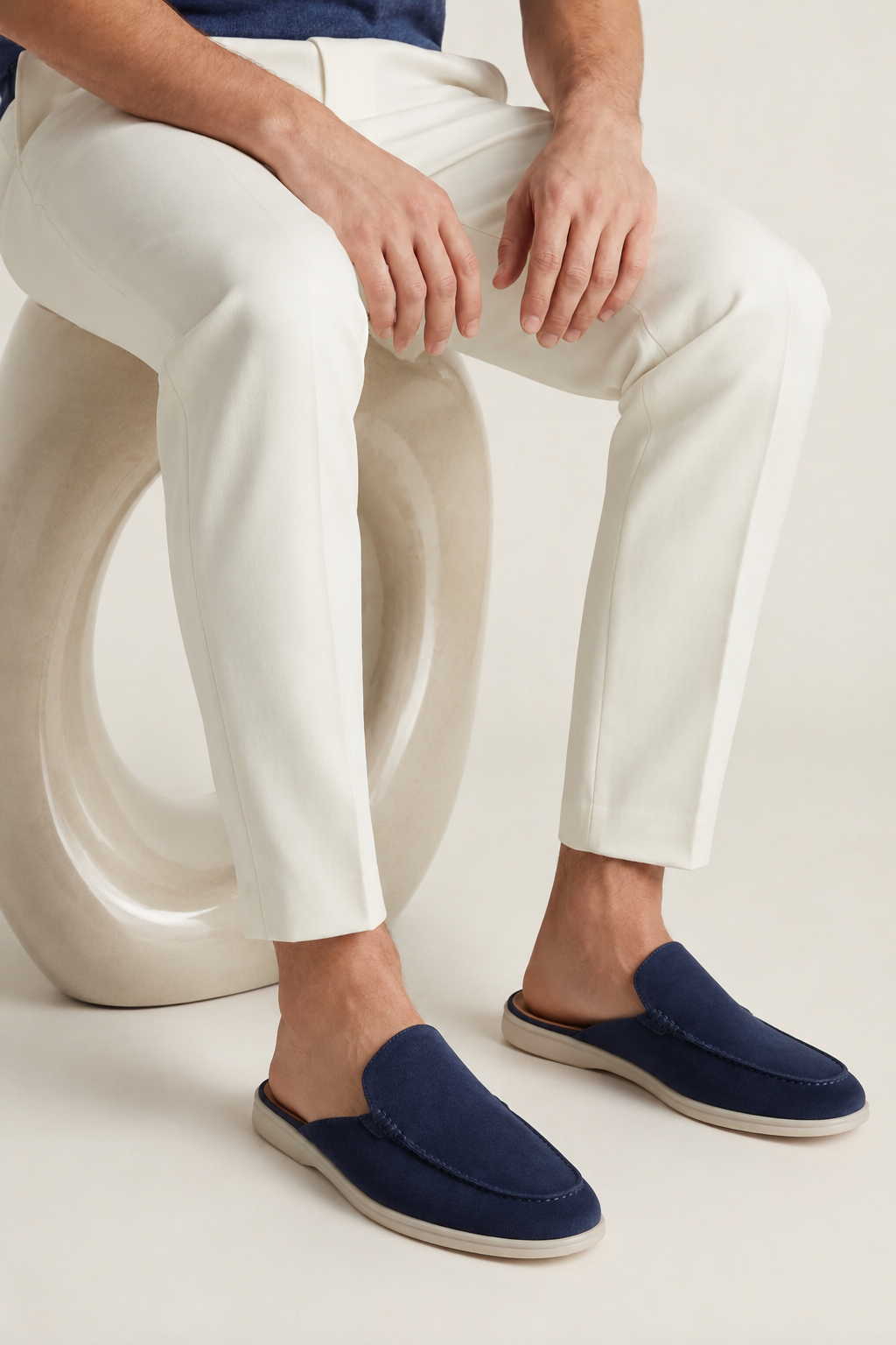 Ancestral Suede Mule Navy Blue