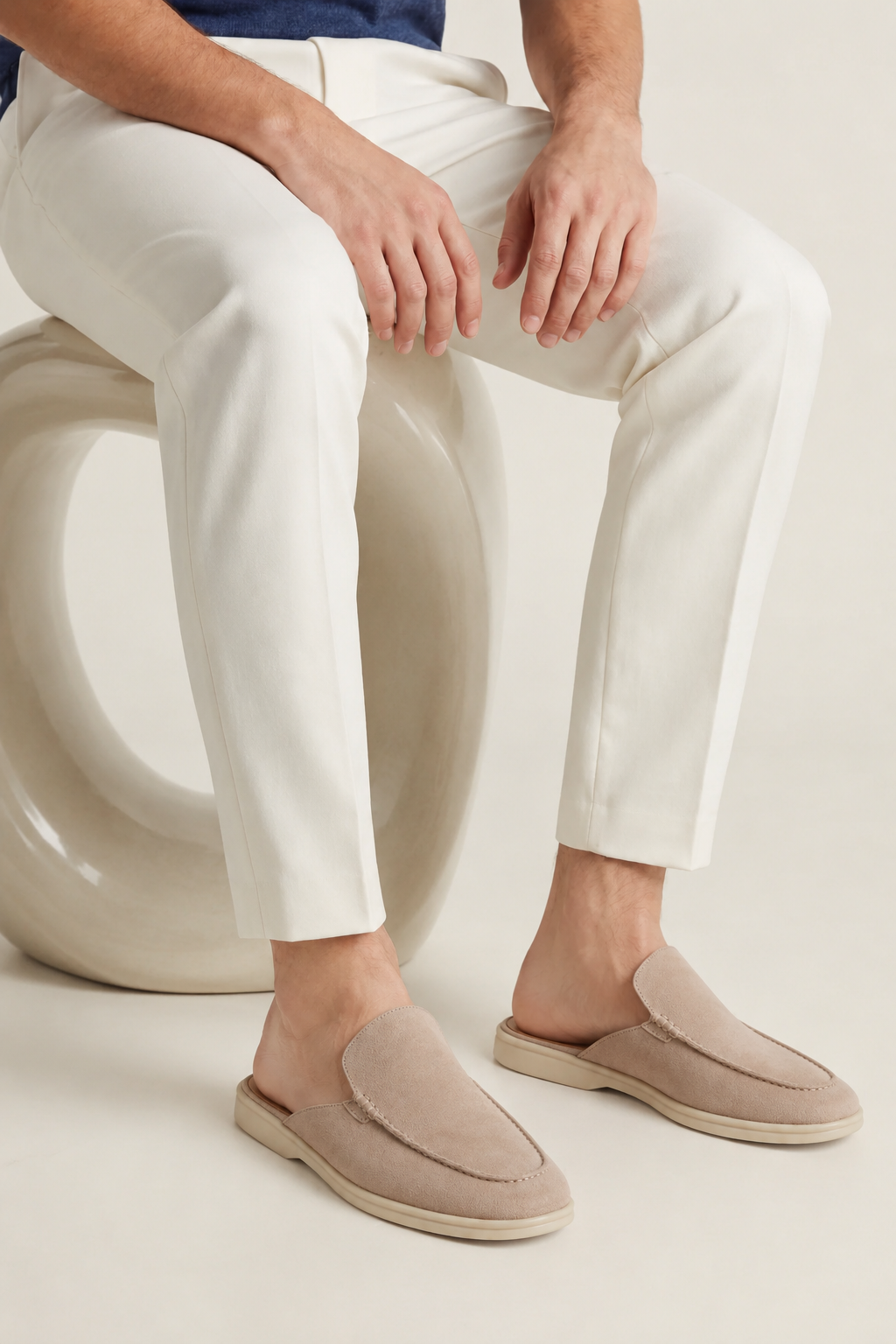 Ancestral Suede Mule Light Gray