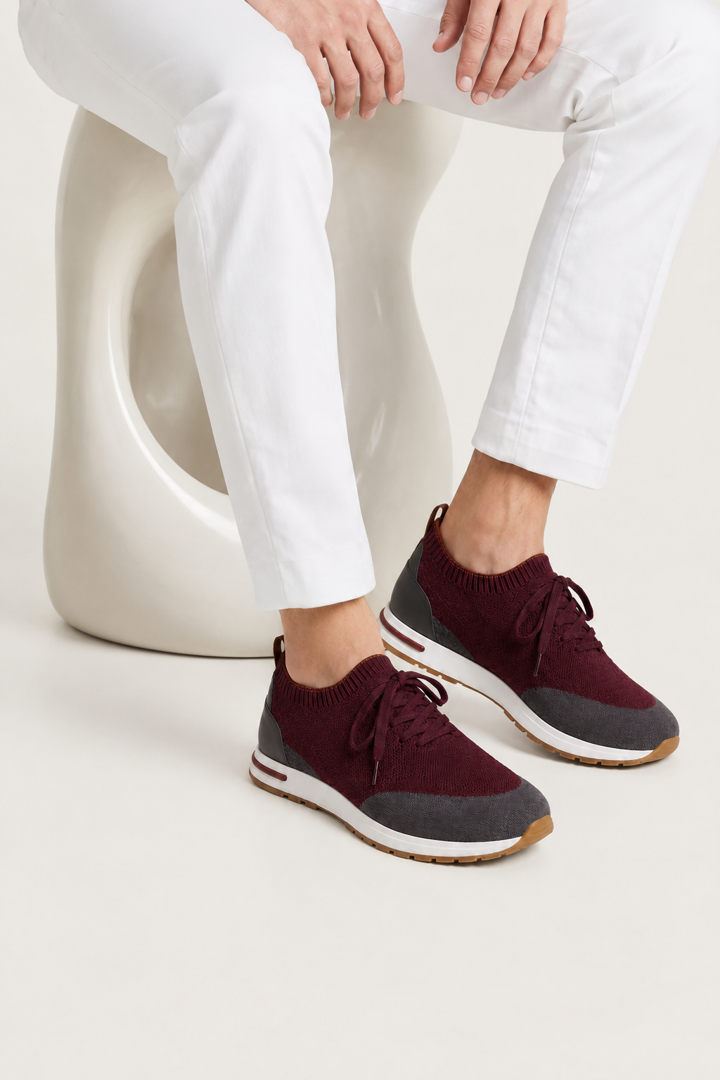 Selano Mesh Slip-On Burgundy