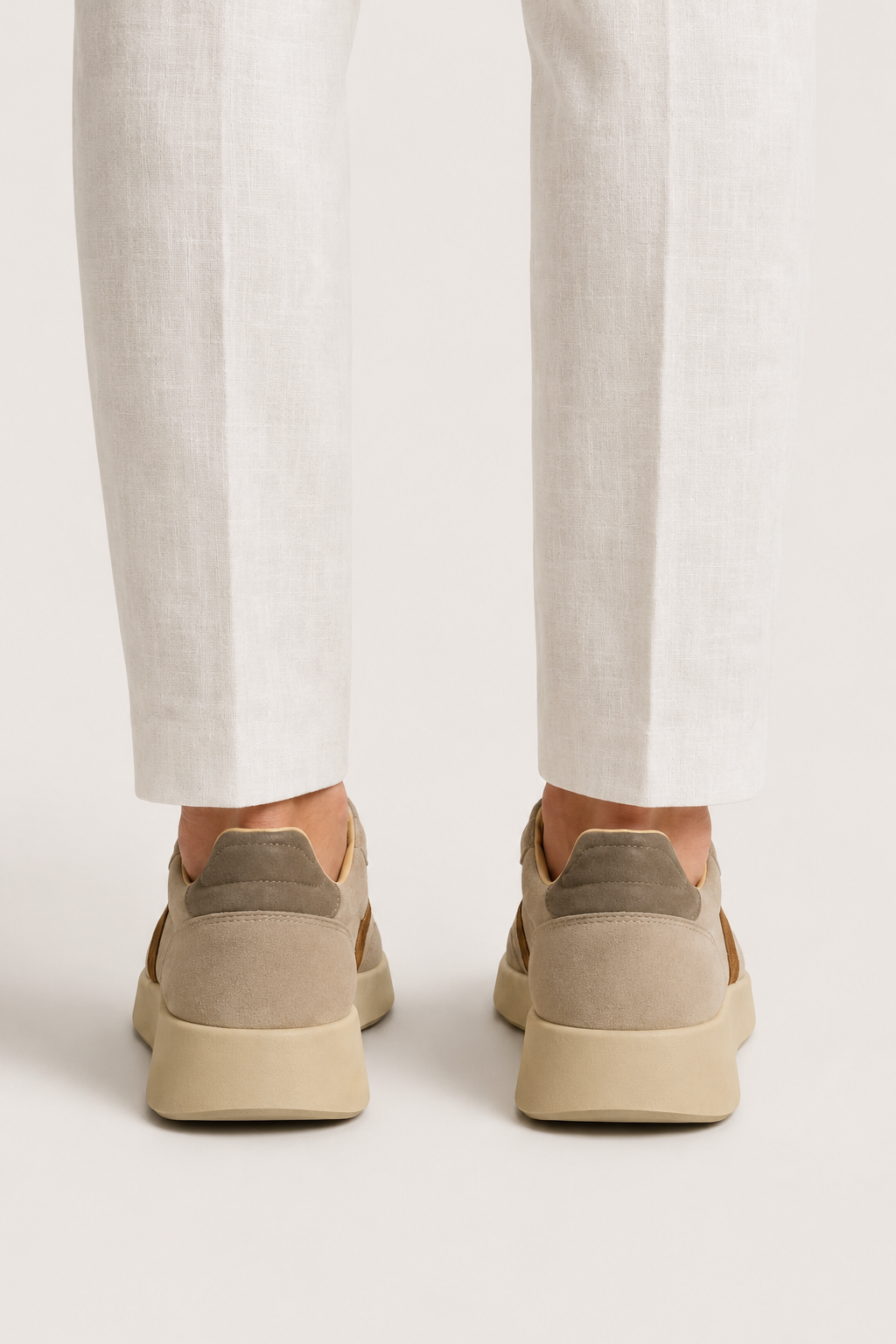 Verona Suede Sneaker Beige/Dark Brown