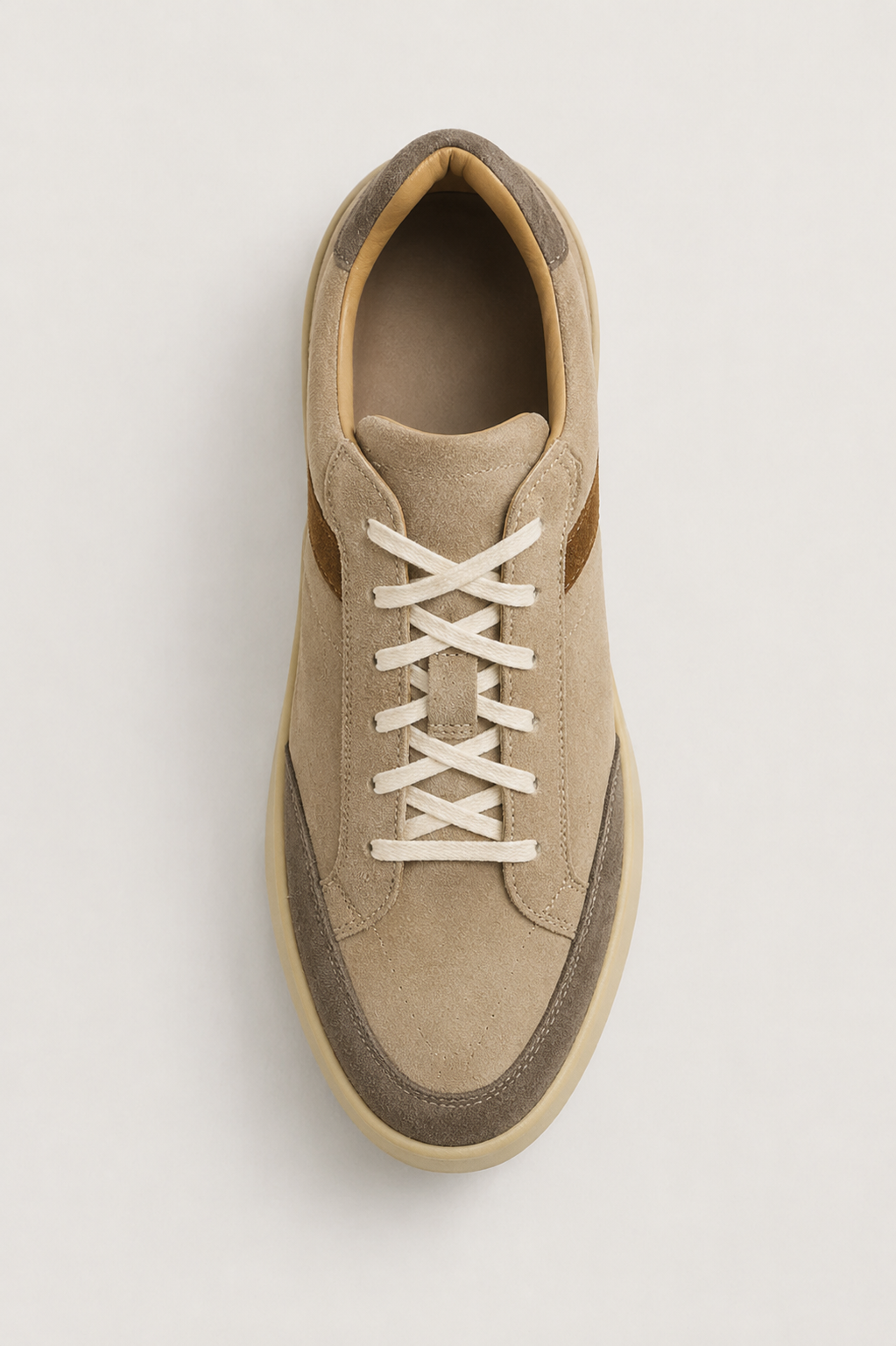 Verona Suede Sneaker Beige/Dark Brown
