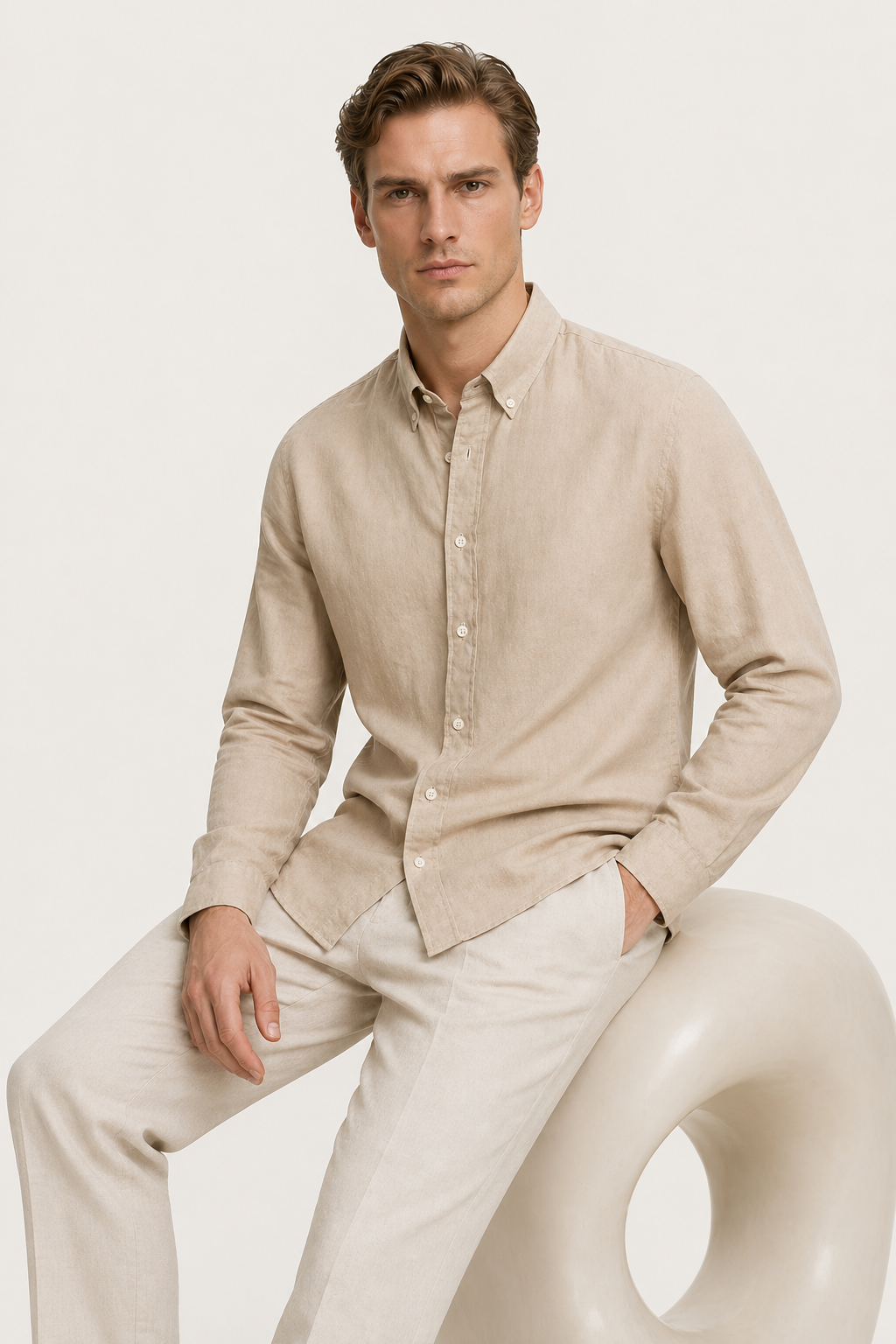Haute Linen Shirt Light Brown