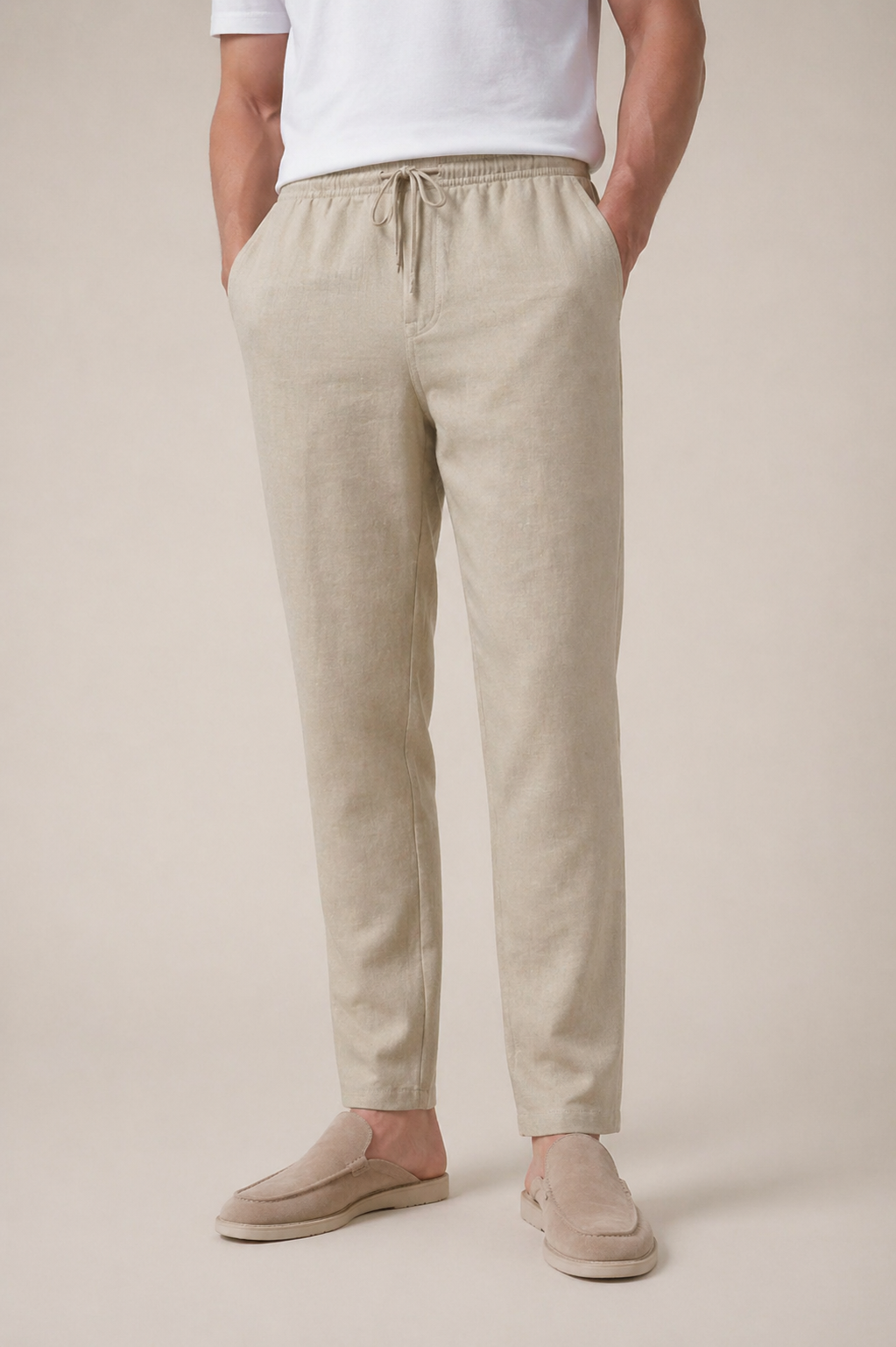 Linen Bayside Trousers Beige