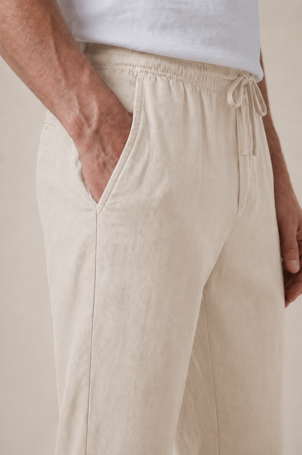 Linen Bayside Trousers Beige